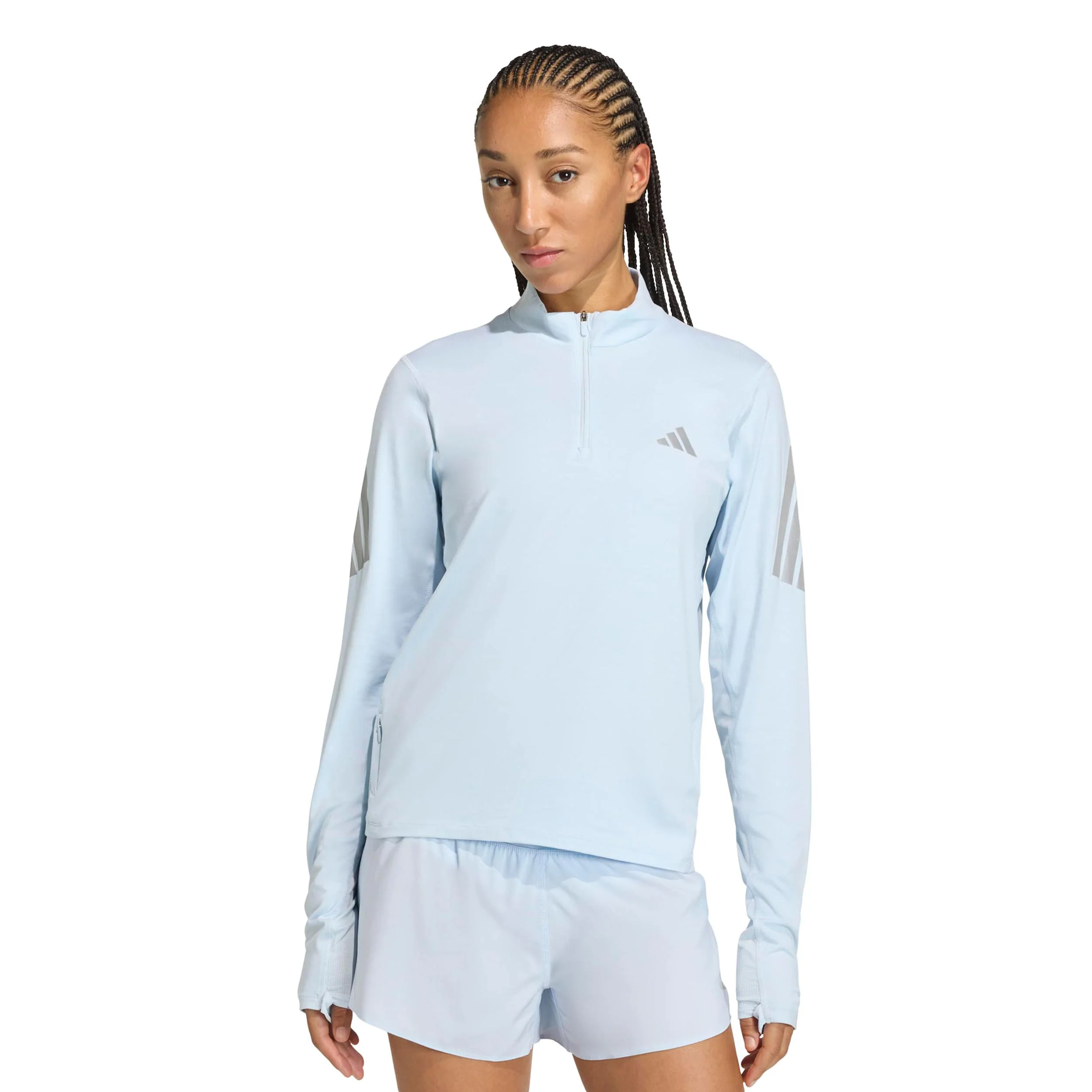 adi365 Zip  Laufshirt Damen-blaugrau - Image 2