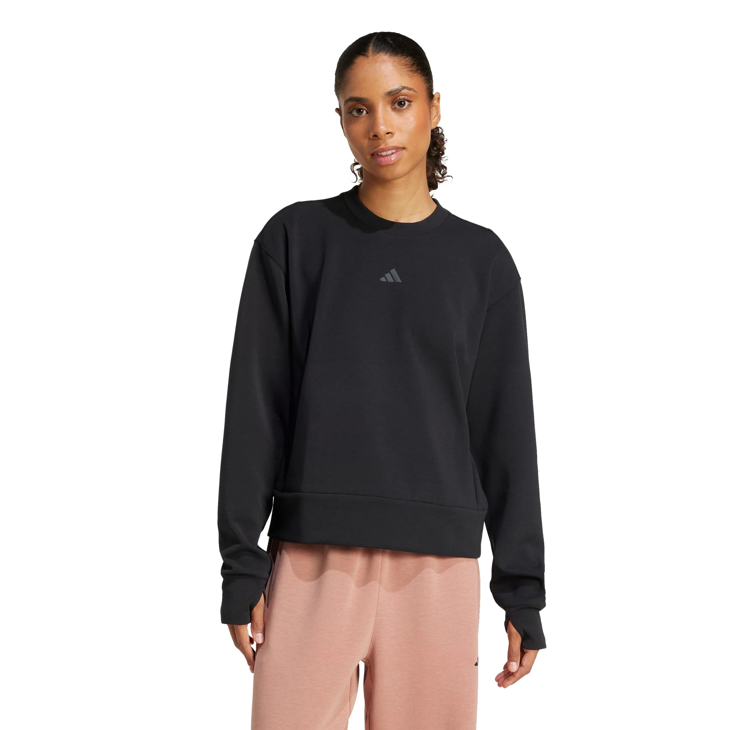 D4T Knit Crew Sweatshirt Damen-schwarz - Image 2