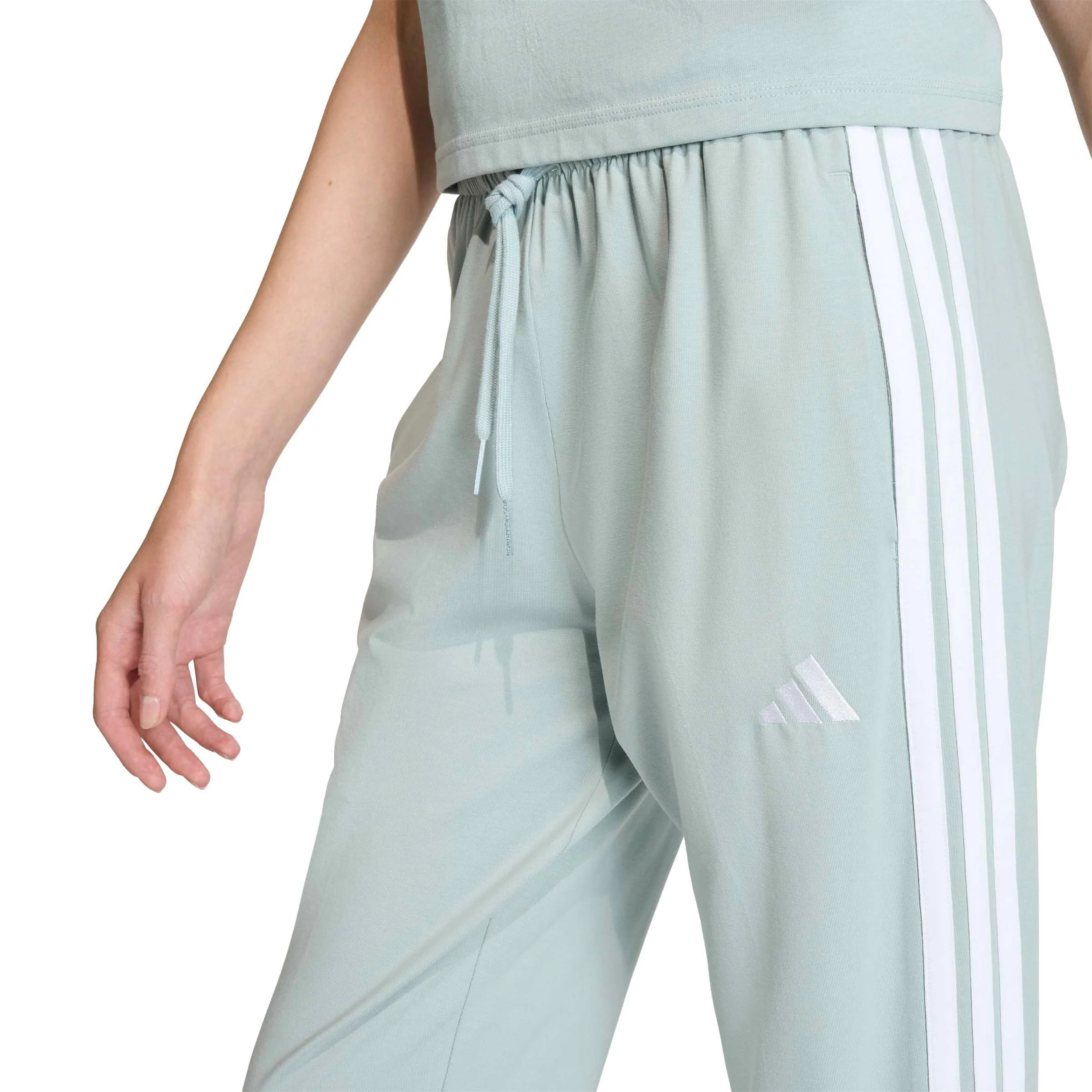 Essentials 3Stripes Trainingshose Damen - oliv, weiß - Image 5