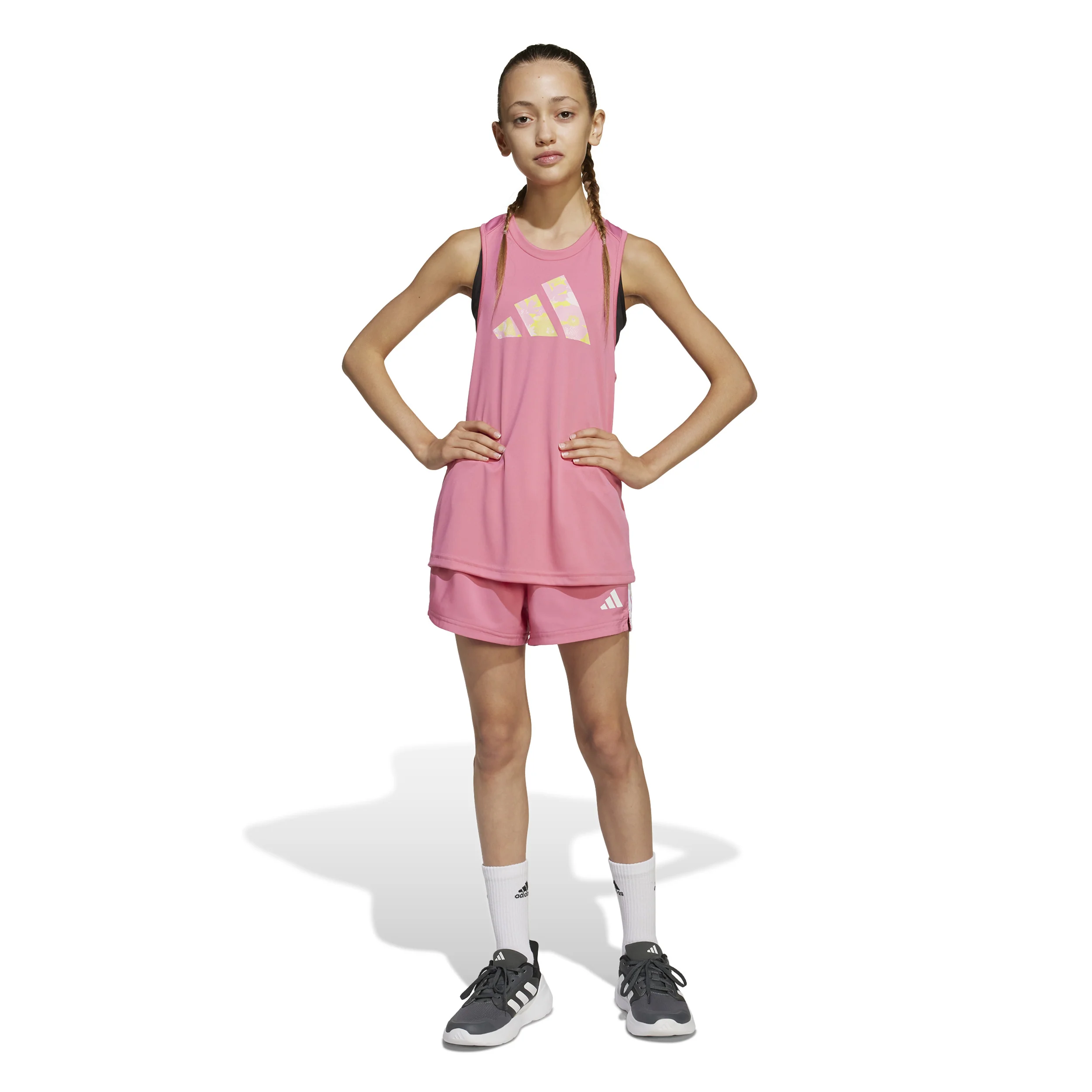 Training Essentials 3 Stripes Shorts Kinder-Berry - Image 4