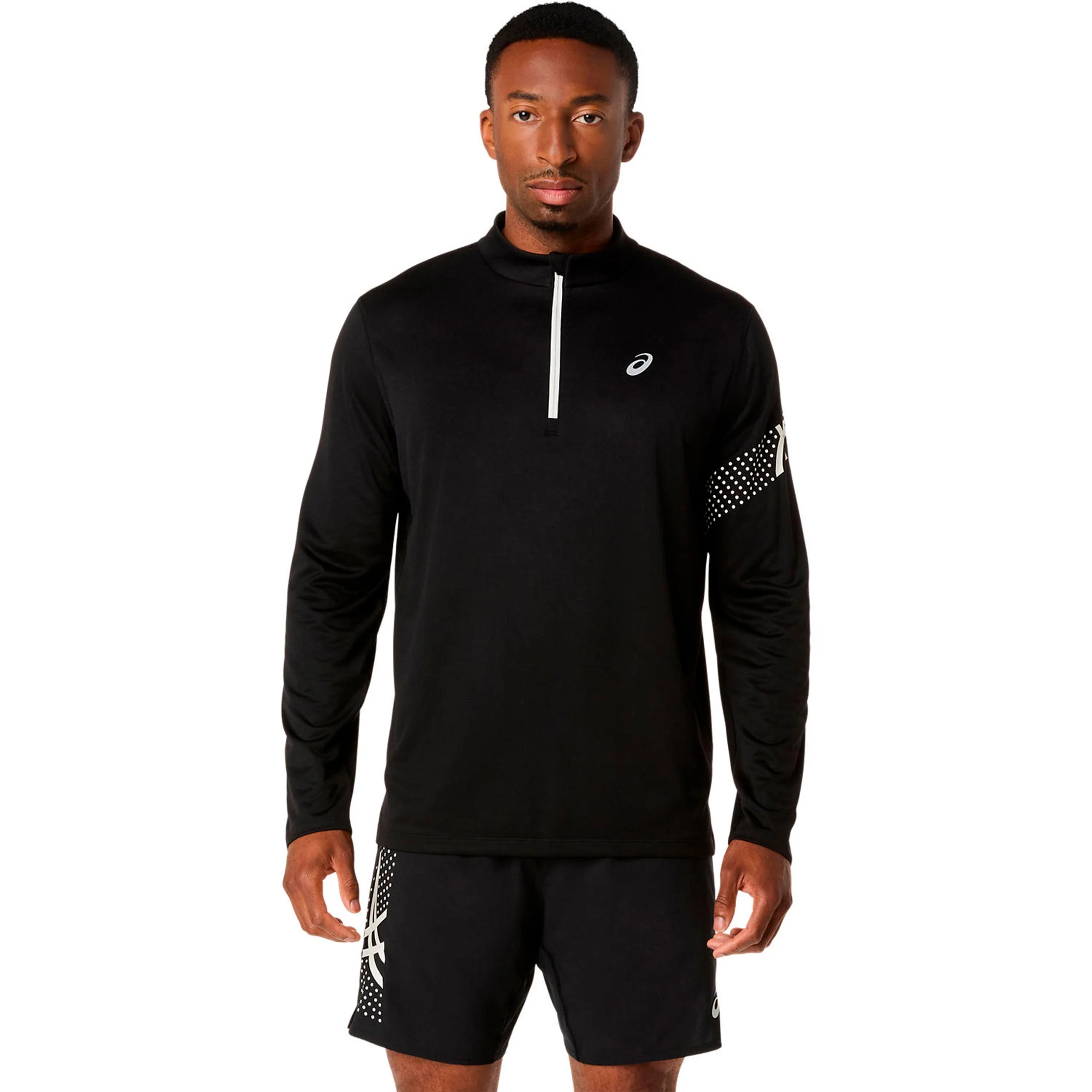 Icon 1/2 Zip Laufshirt Herren-schwarz, beige