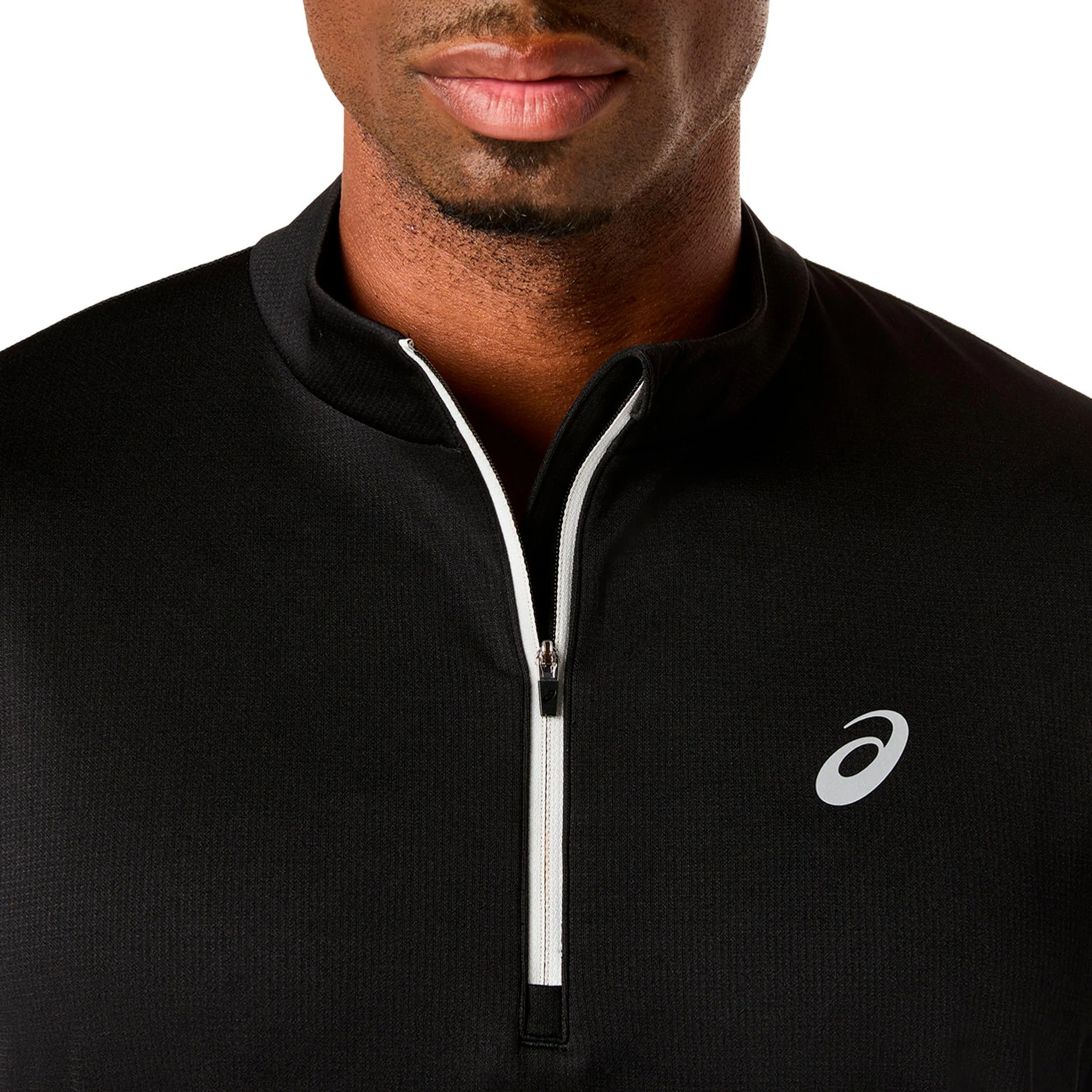 Icon 1/2 Zip Laufshirt Herren-schwarz, beige - Image 4
