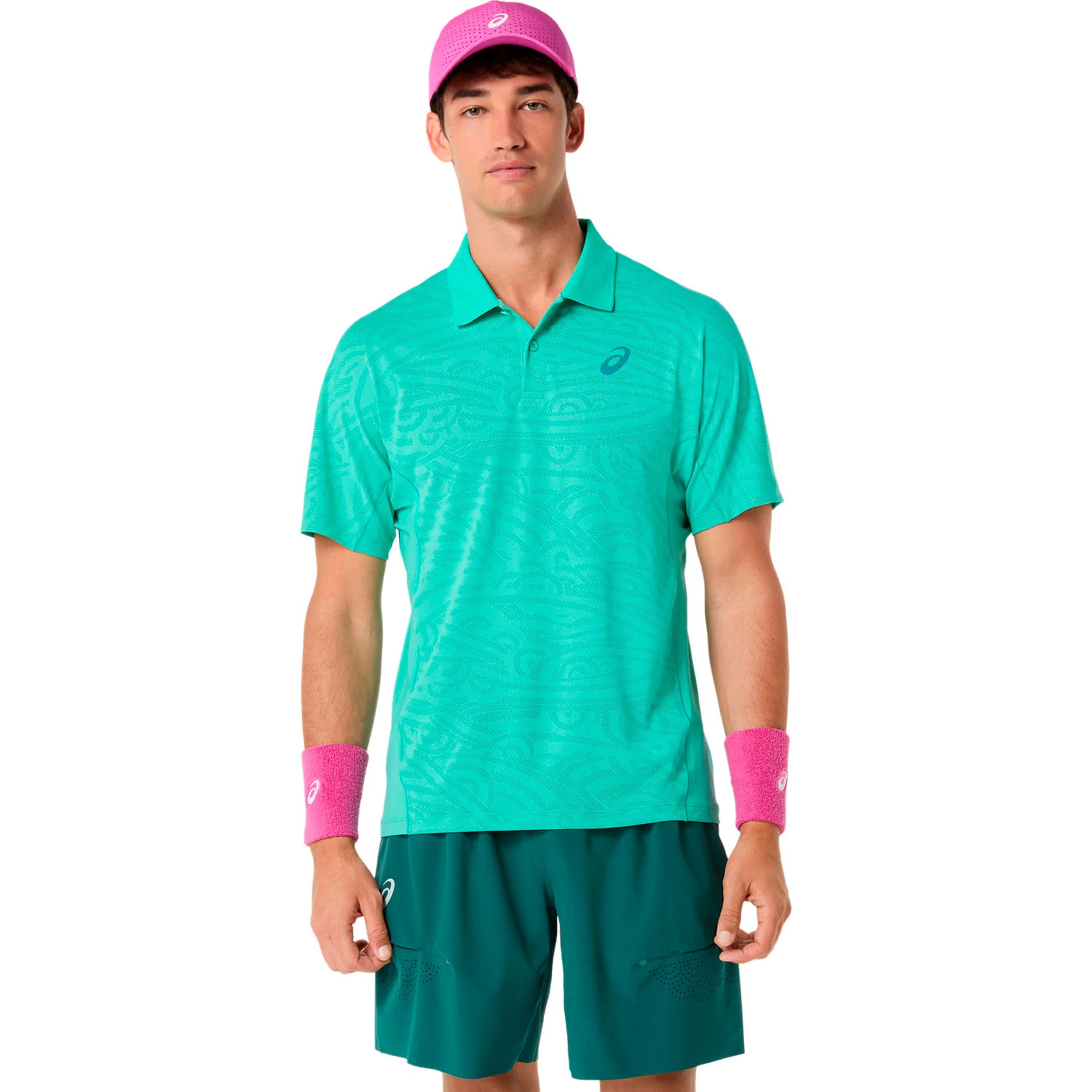 Match Jacquard Polo Herren - grün
