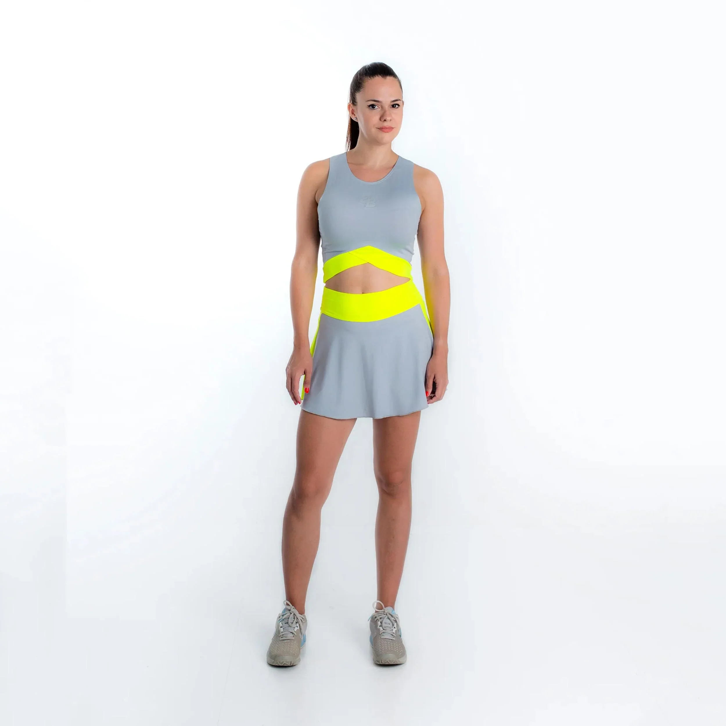 Bora Tank-Top Damen-Grau,Neongelb - Image 5