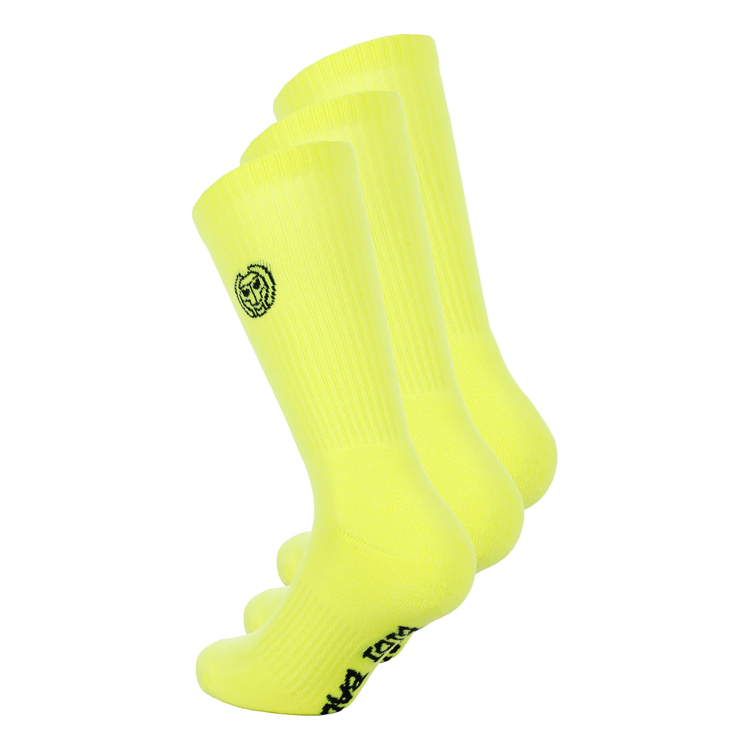 Crew Performance Tennis Socks 3 Pack -neon yellow - Image 2