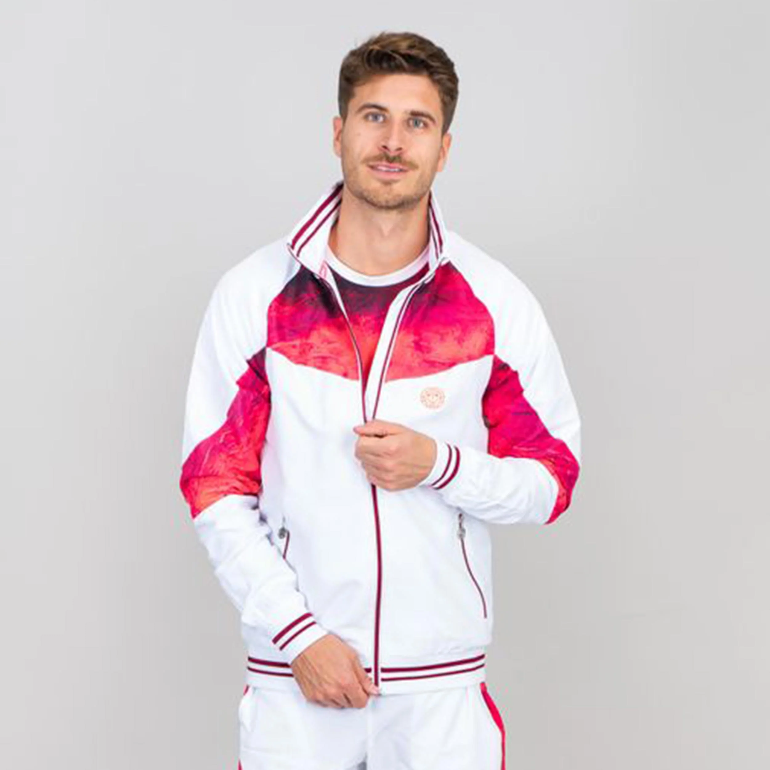 Jabu Tech Trainingsjacke Herren-Rot,Weiß