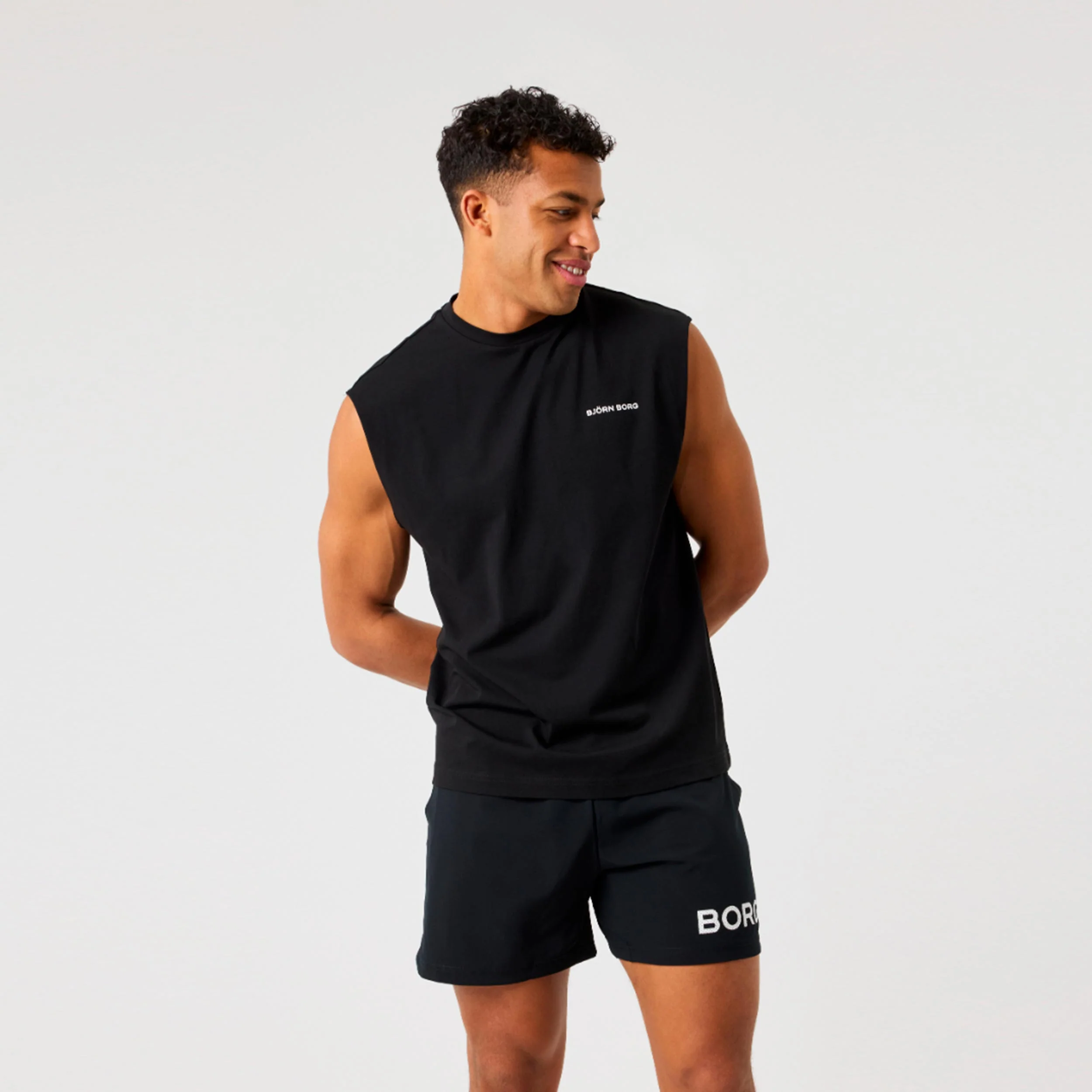 Borg Gym T-Shirt Herren - schwarz