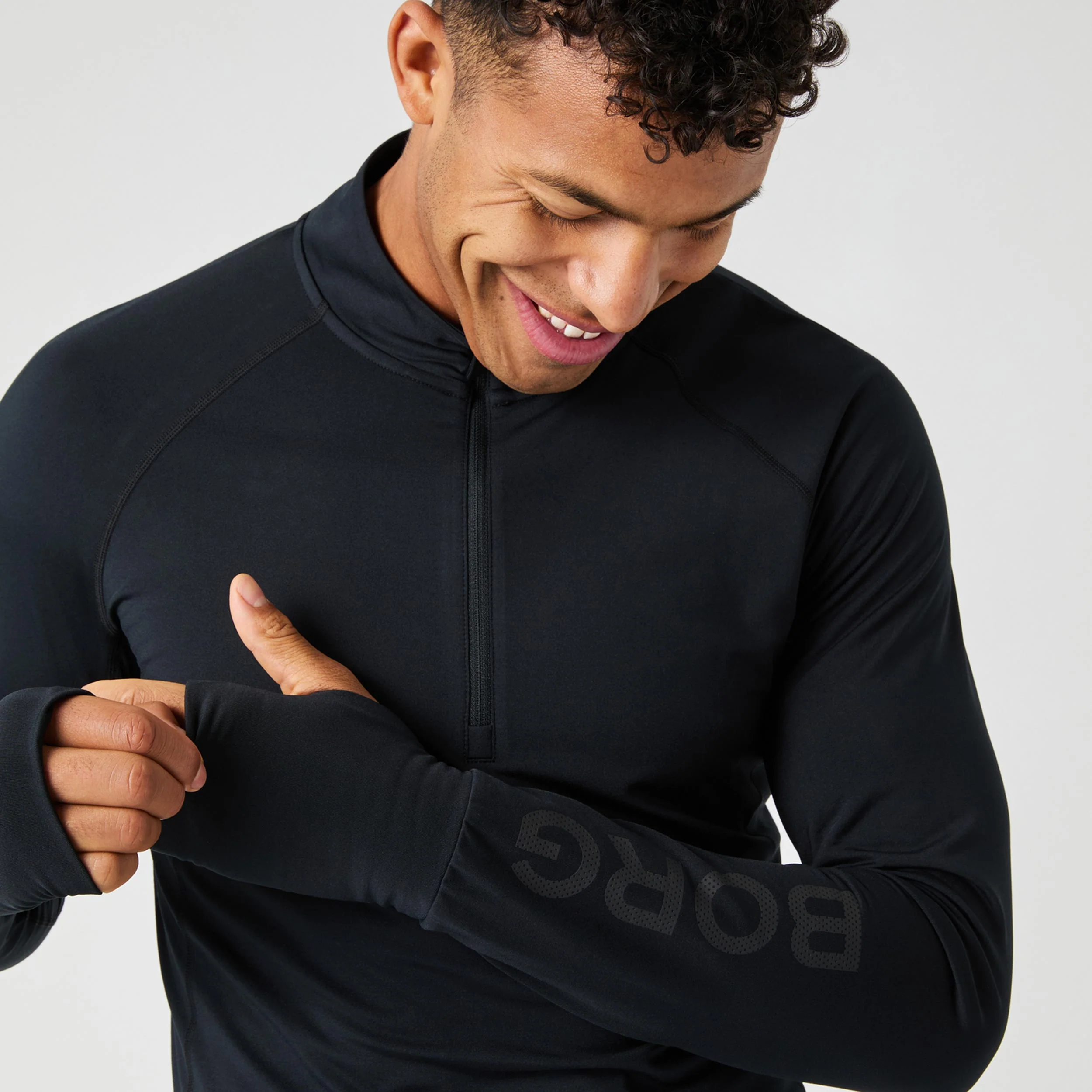 Midlayer Half Zip Longsleeve Herren - schwarz - Image 3