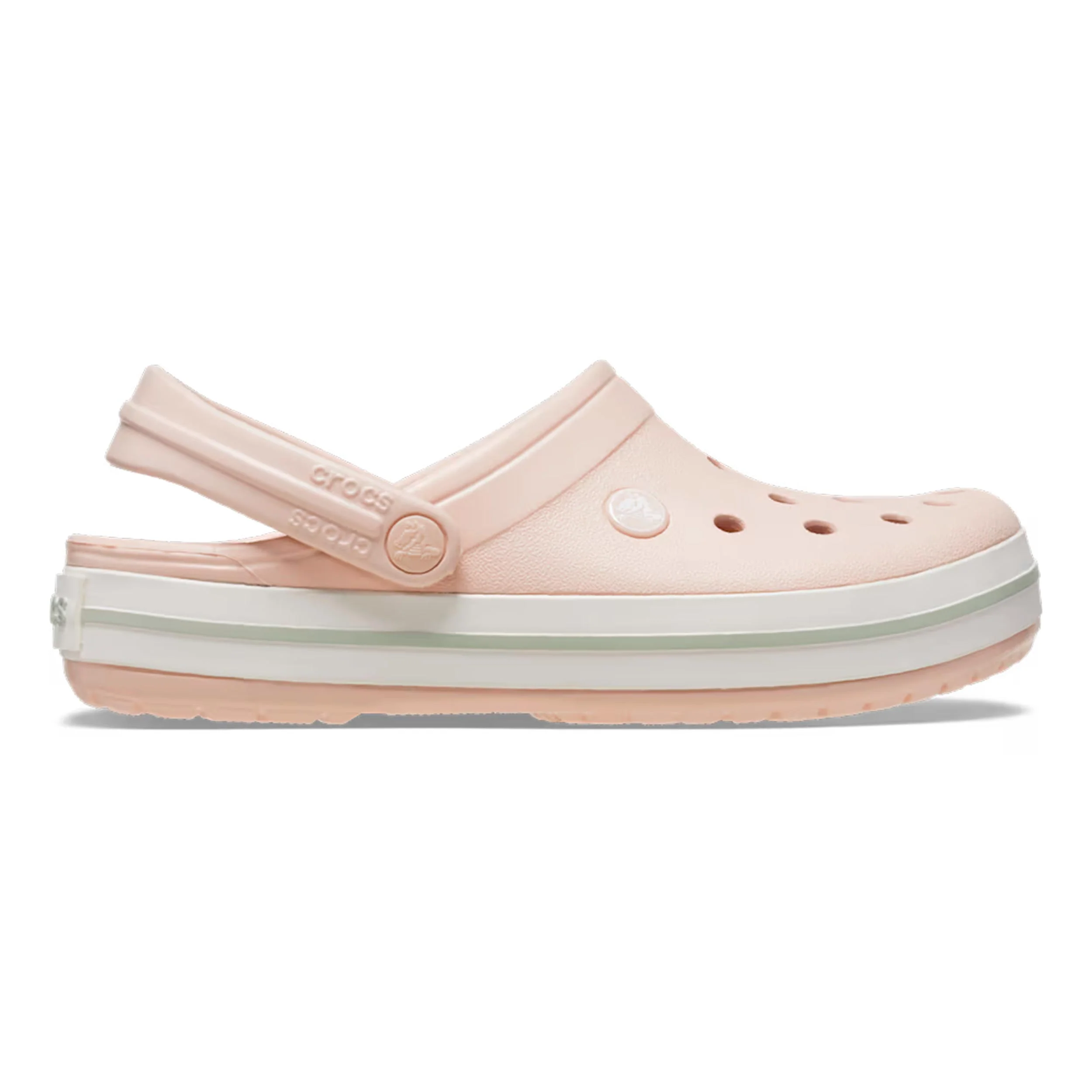 Crocband Clog Badelatschen Damen - rosa, weiß