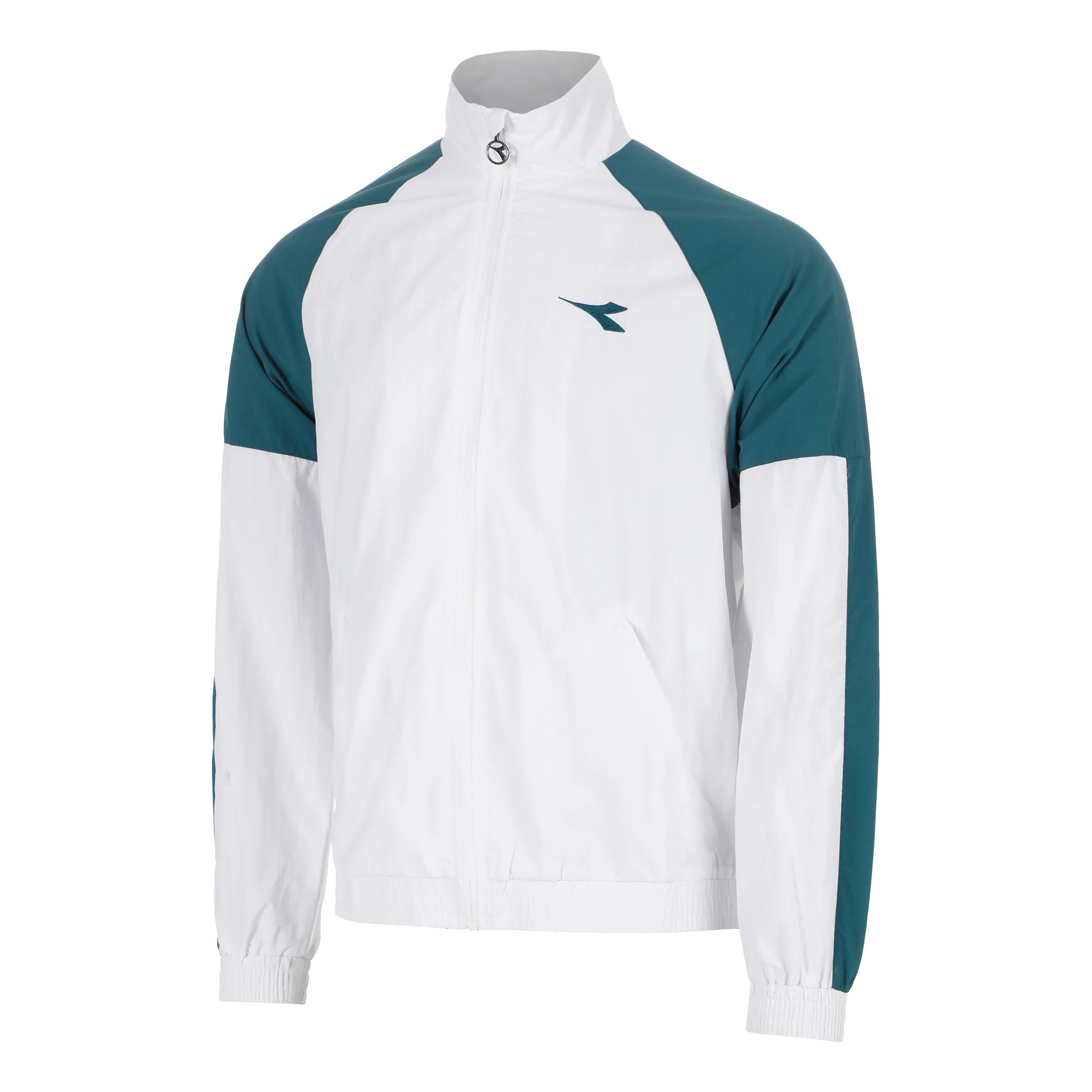Match Trainingsjacke Herren-weiß, petrol
