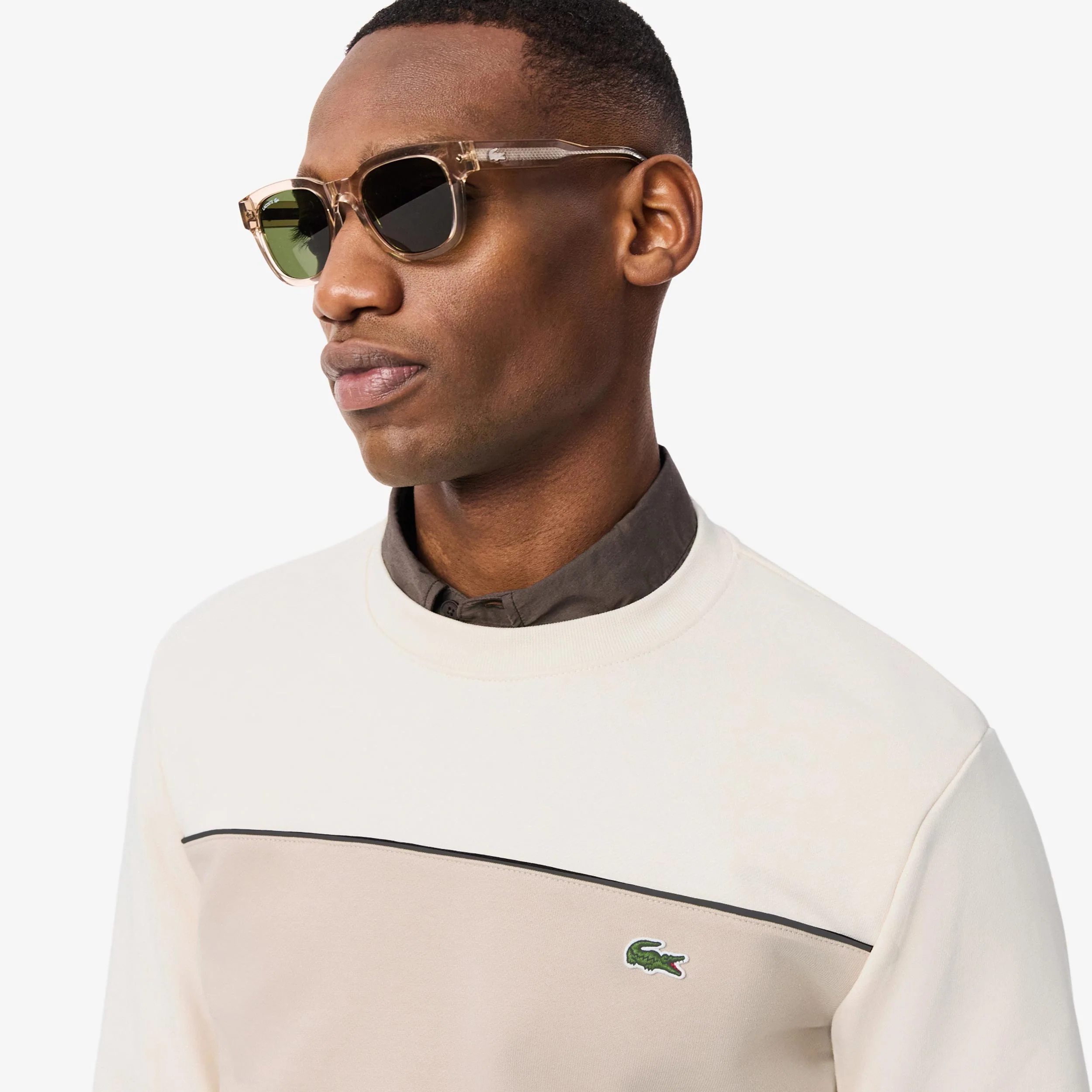 Colorblock Sweatshirt Herren - creme, beige - Image 3