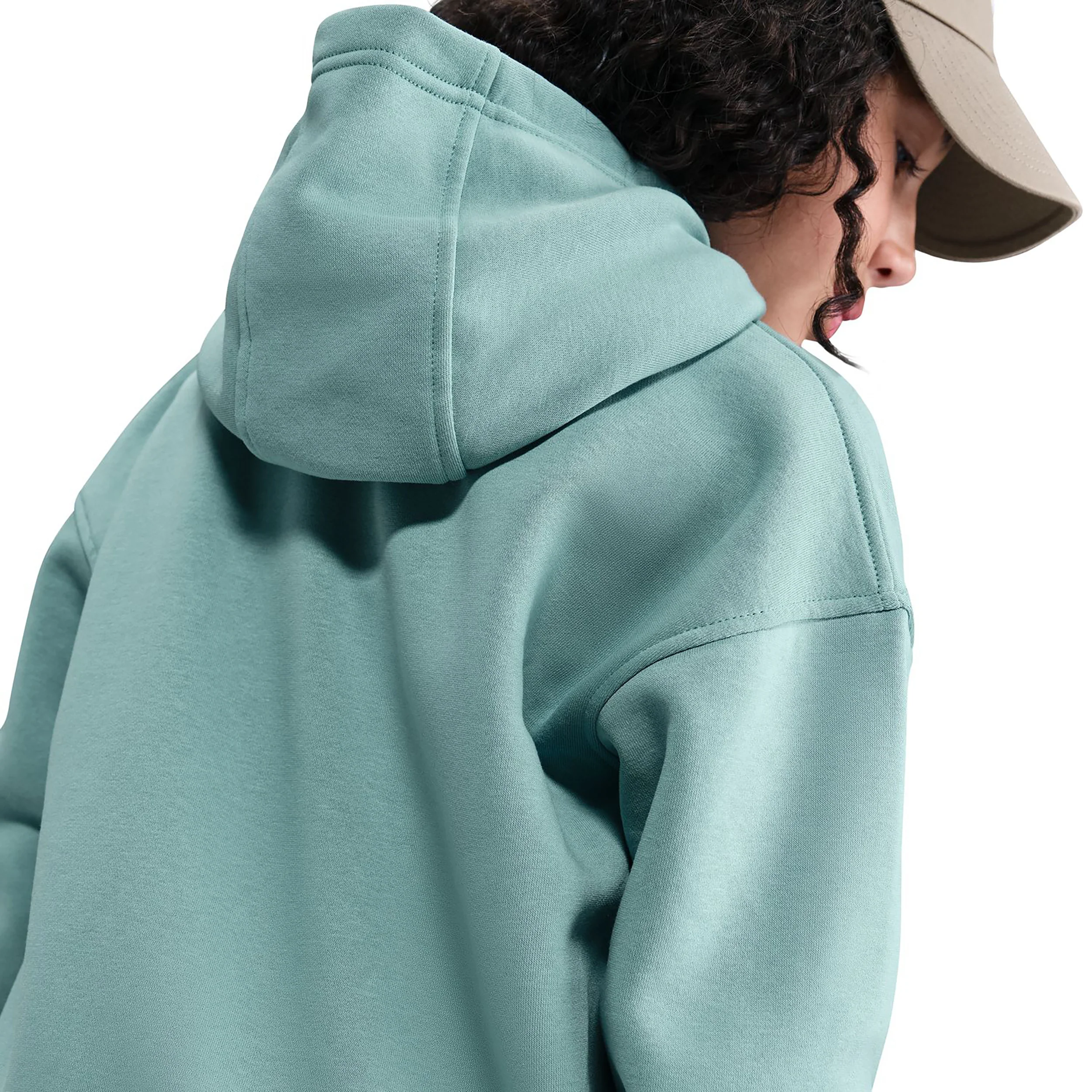 Club Fleece Oversized Full-Zip Sweatjacke Mädchen-Salbei - Image 5