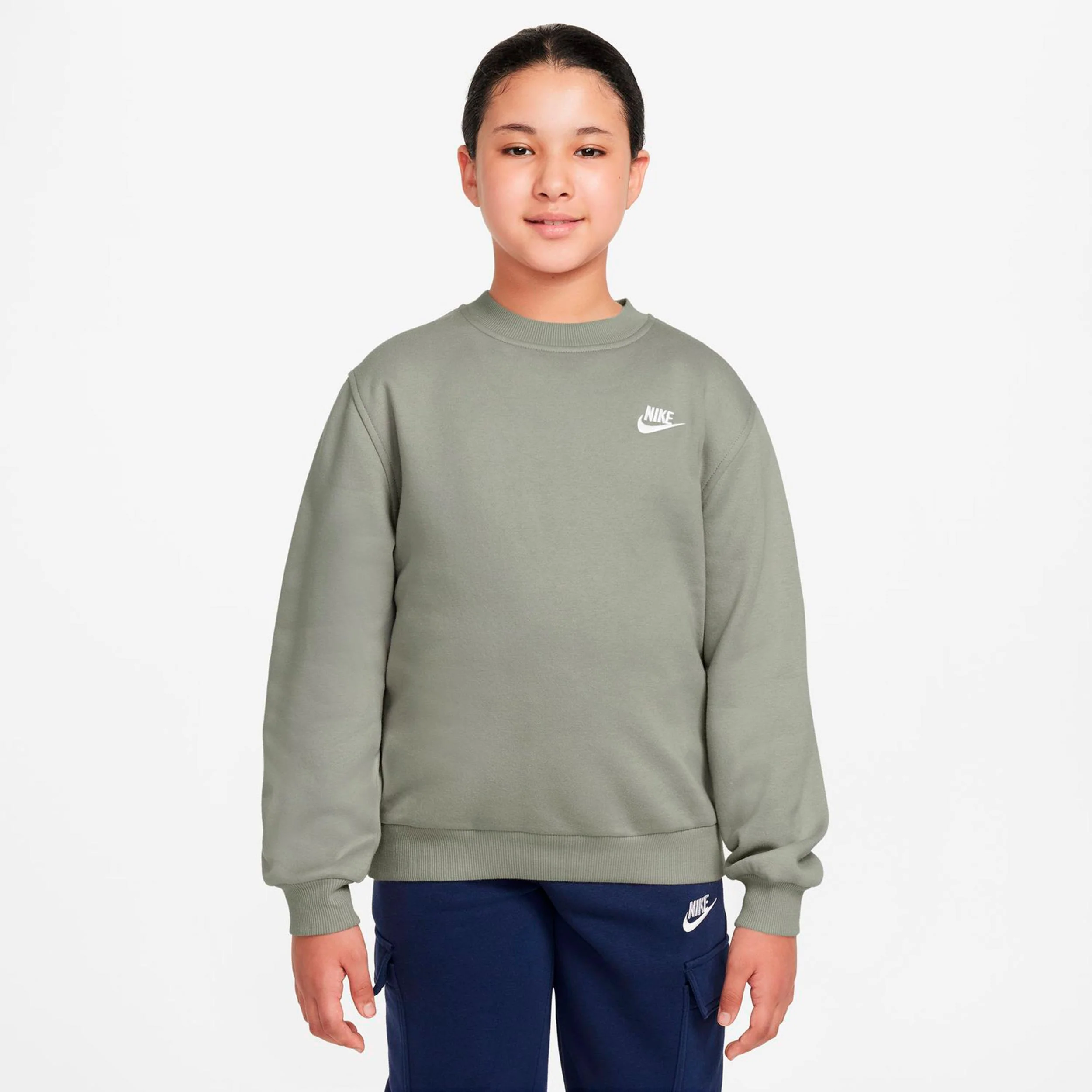 Club Fleece Sweatshirt Kinder - graugrün
