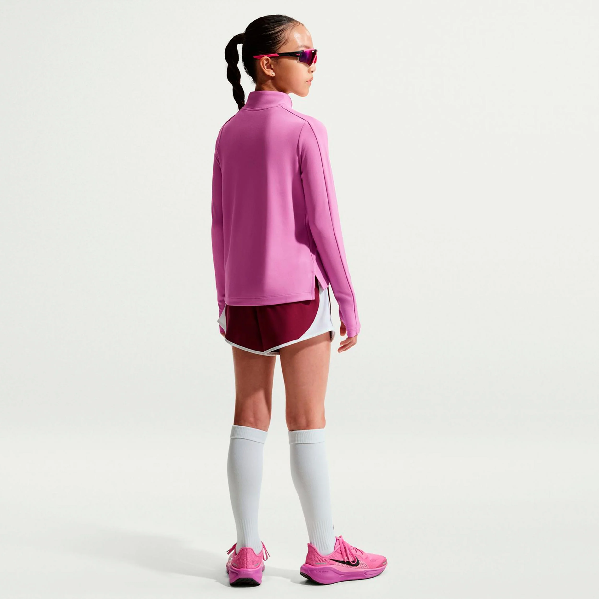 Dri-Fit Half-Zip Longsleeve Mädchen-flieder, weiß - Image 3