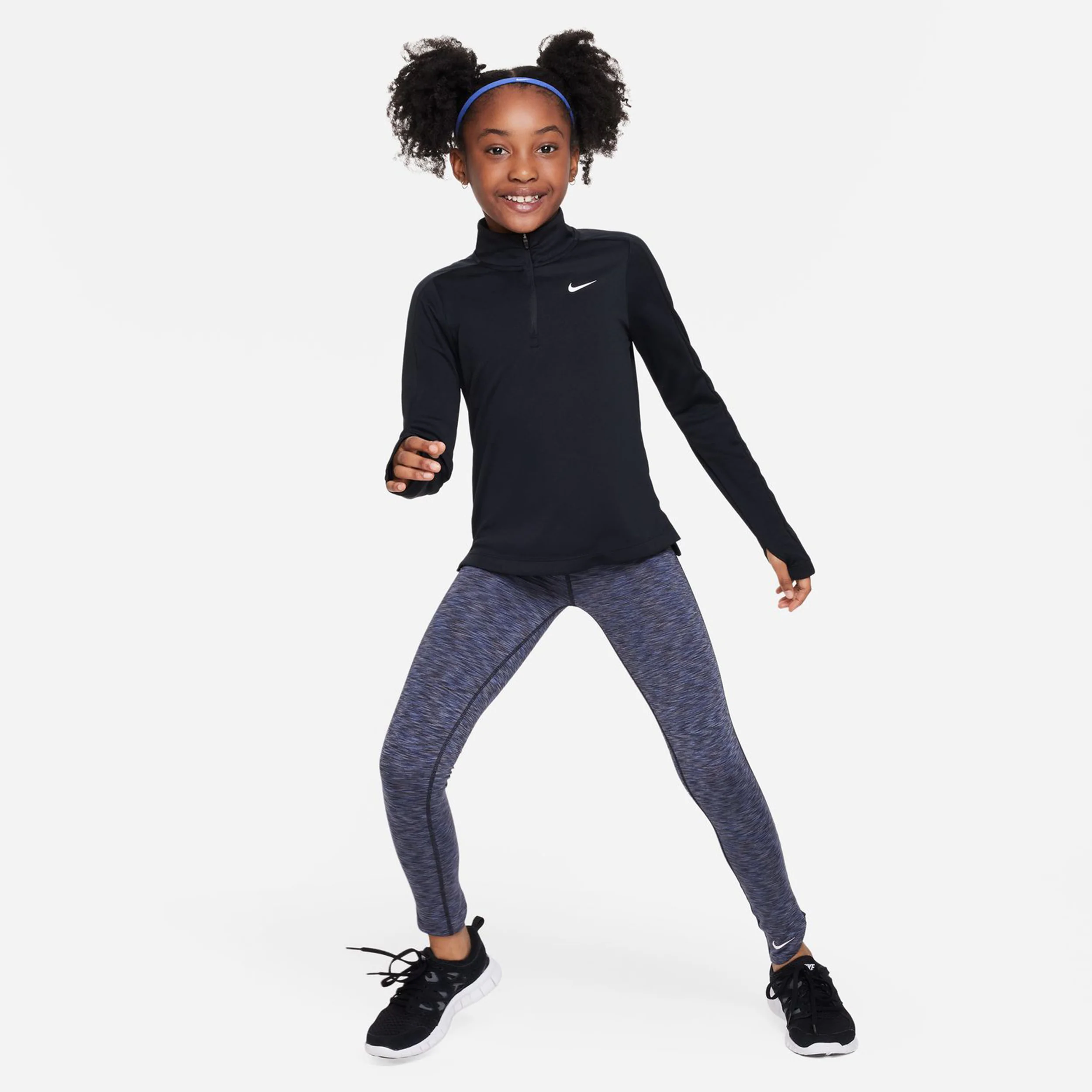 Dri-Fit Half-Zip Longsleeve MĂ€dchen - schwarz, - Image 3
