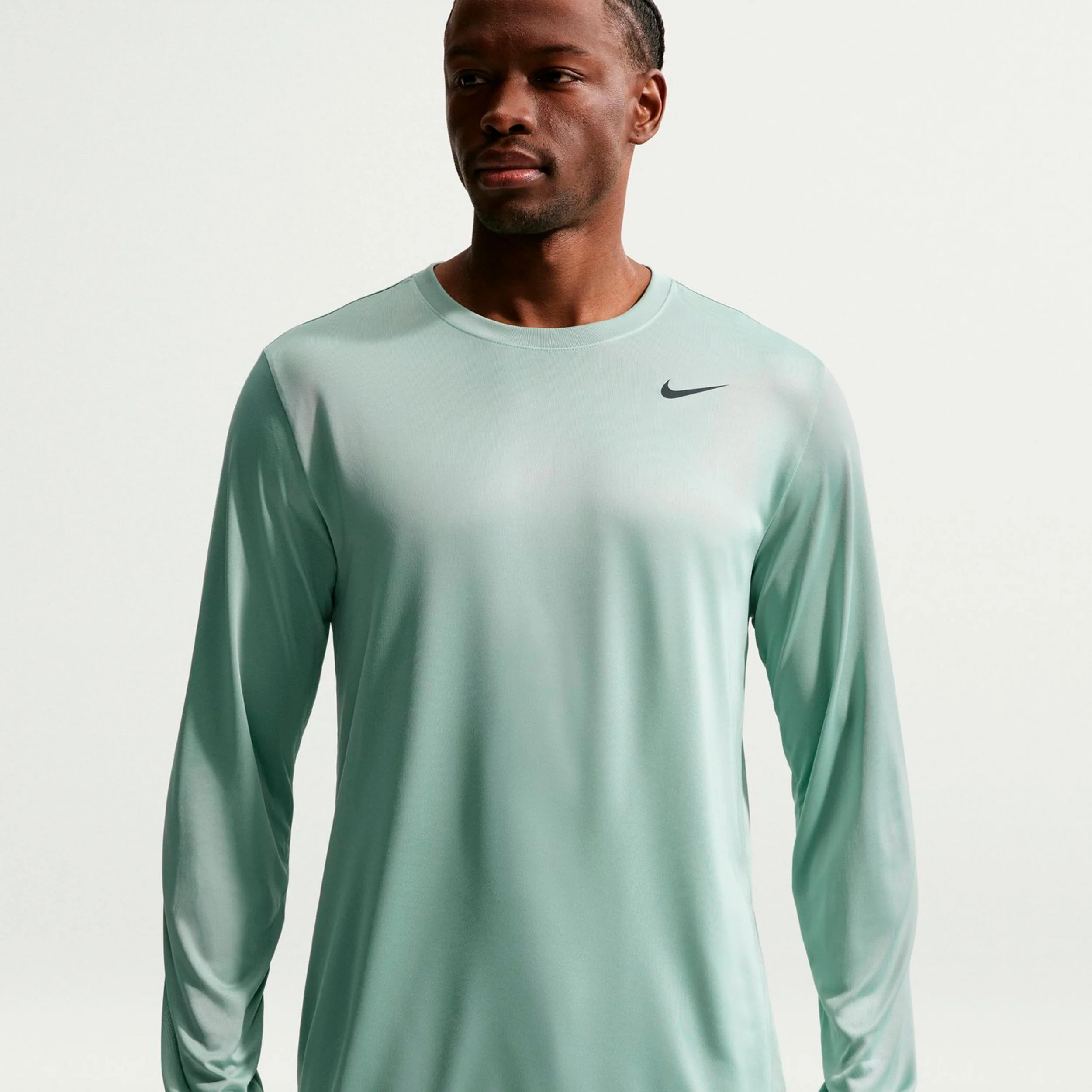 Dri-Fit Longsleeve Herren - graugrün, schwarz