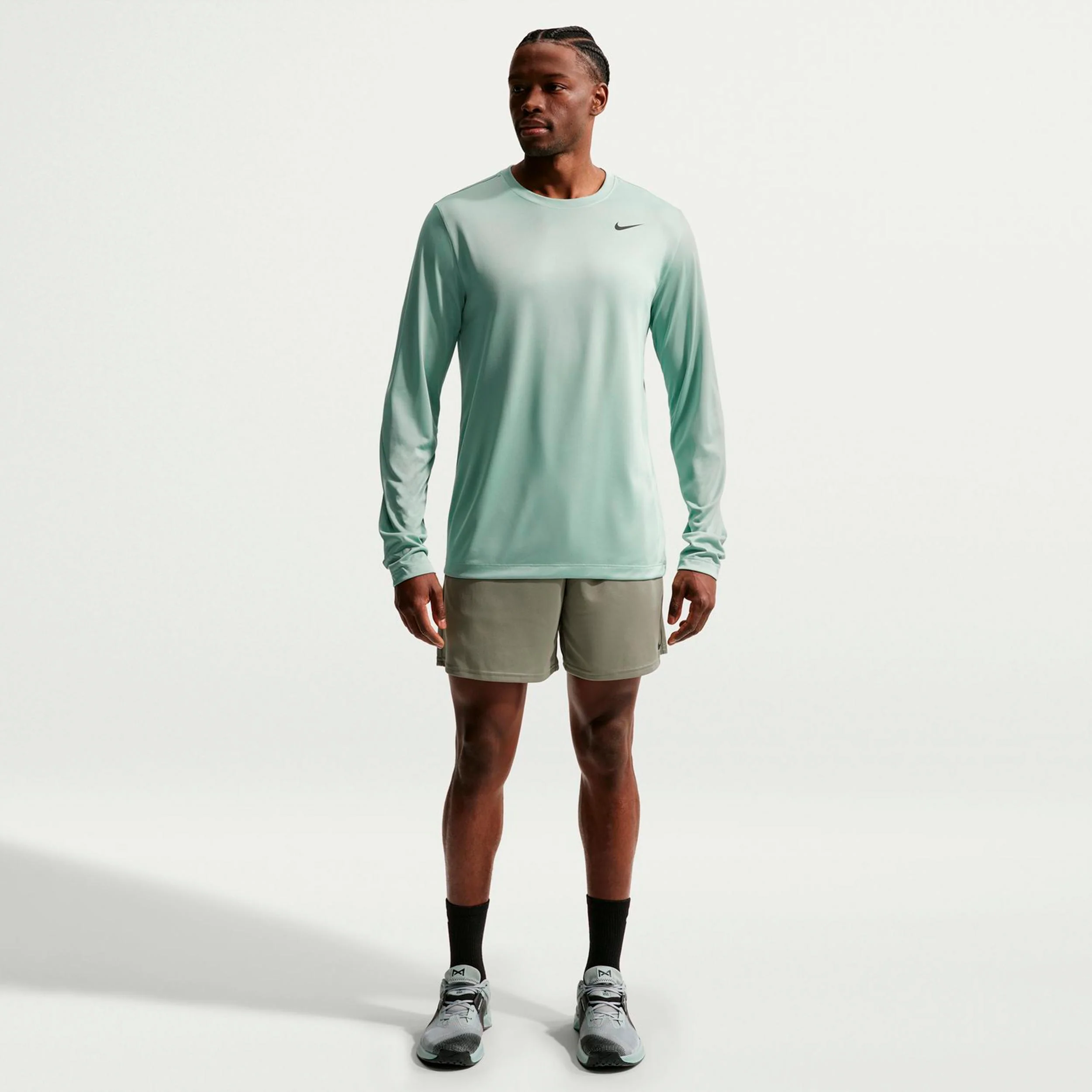 Dri-Fit Longsleeve Herren - graugrün, schwarz - Image 2