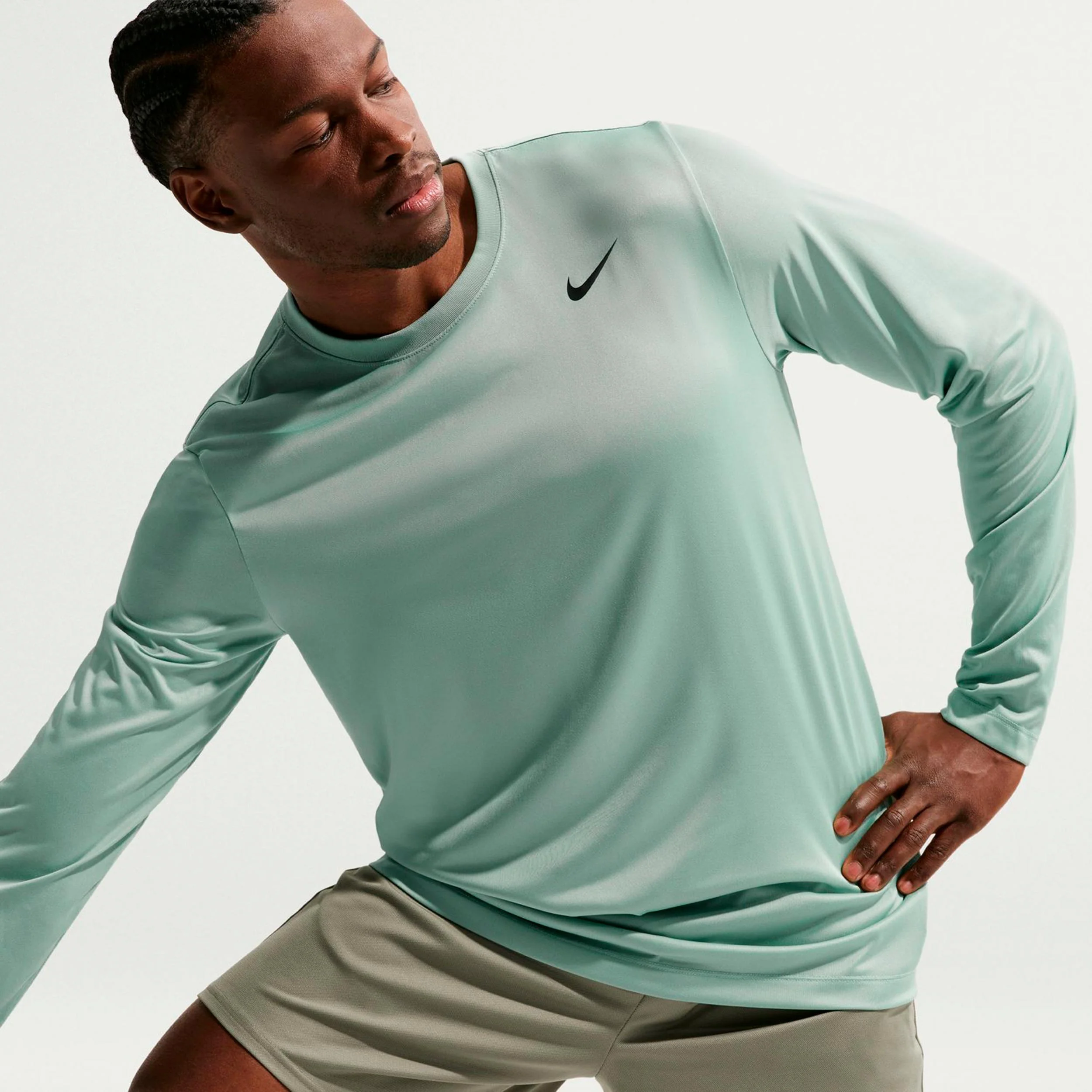 Dri-Fit Longsleeve Herren - graugrün, schwarz - Image 5