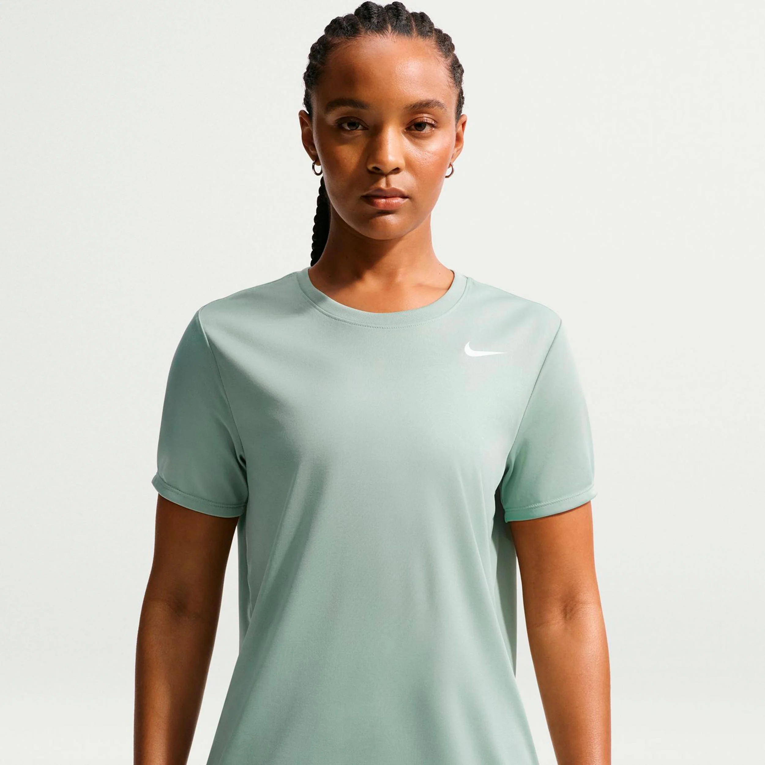 Dri-Fit Regular T-Shirt Damen - graugrün, weiß