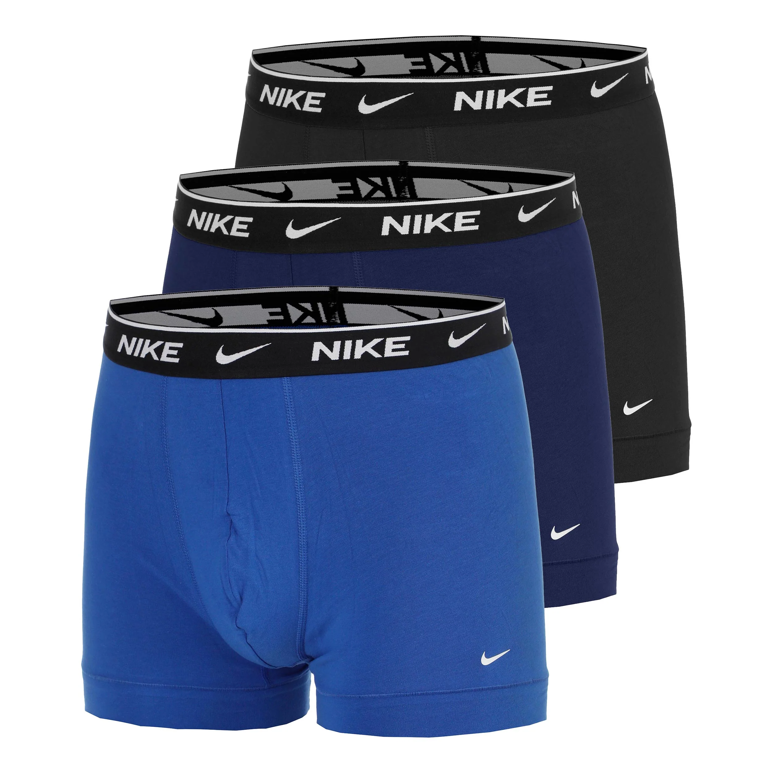 Essential Cotton Stretch Trunk Boxer Short 3er Pack Herren - blau, blau