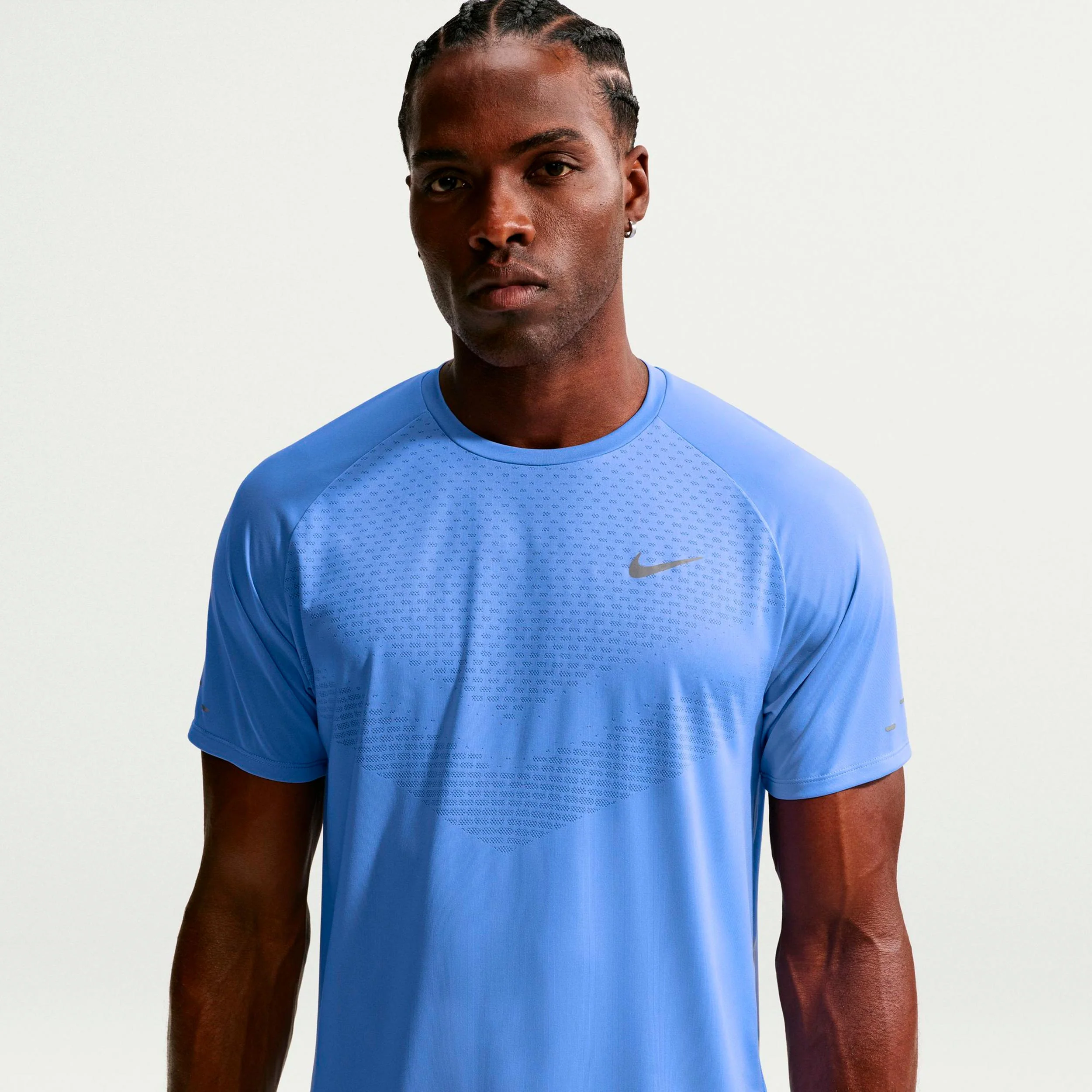 Stride Laufshirt Herren - blau, silber