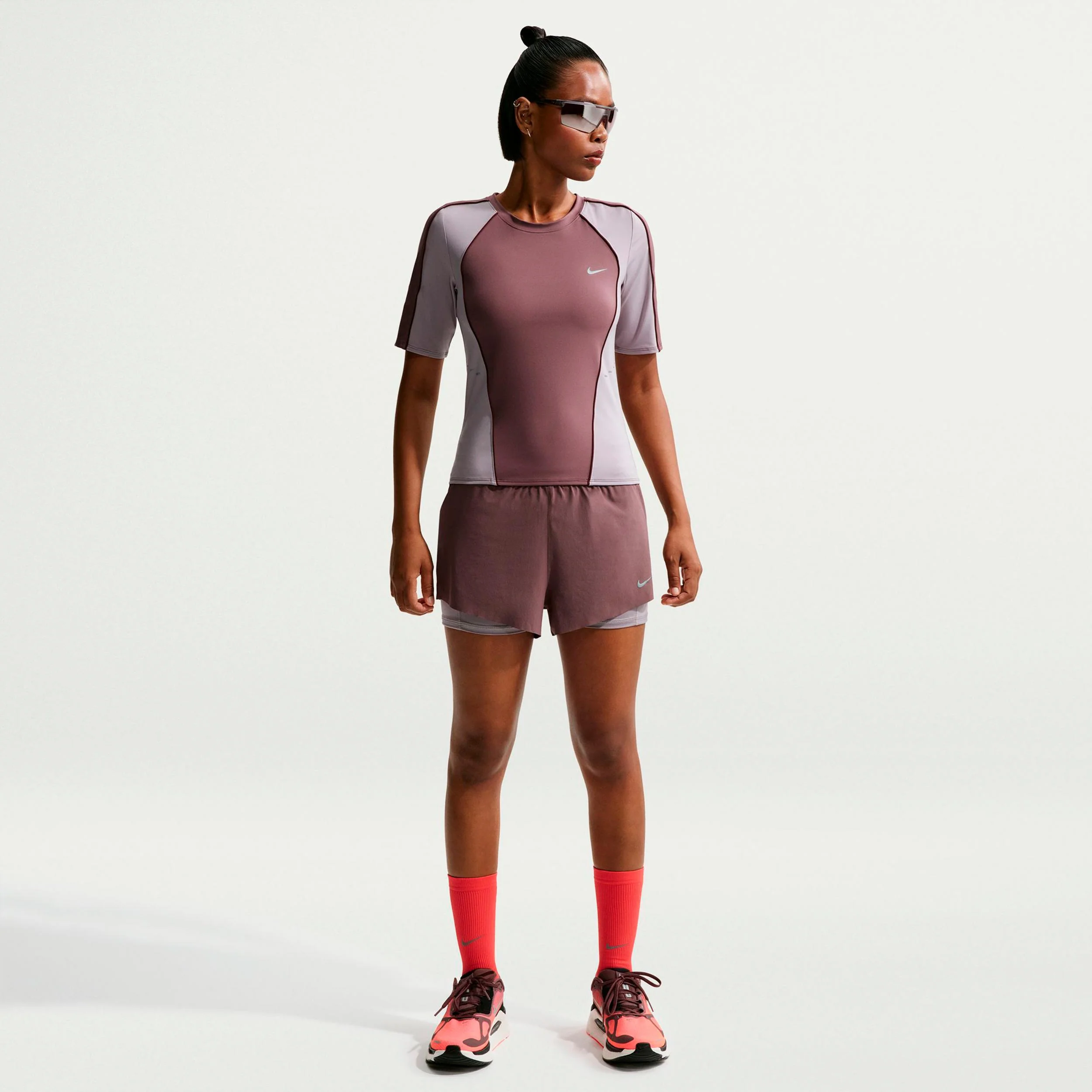 Swift 2in1 Laufshorts Damen - braun, lila - Image 2