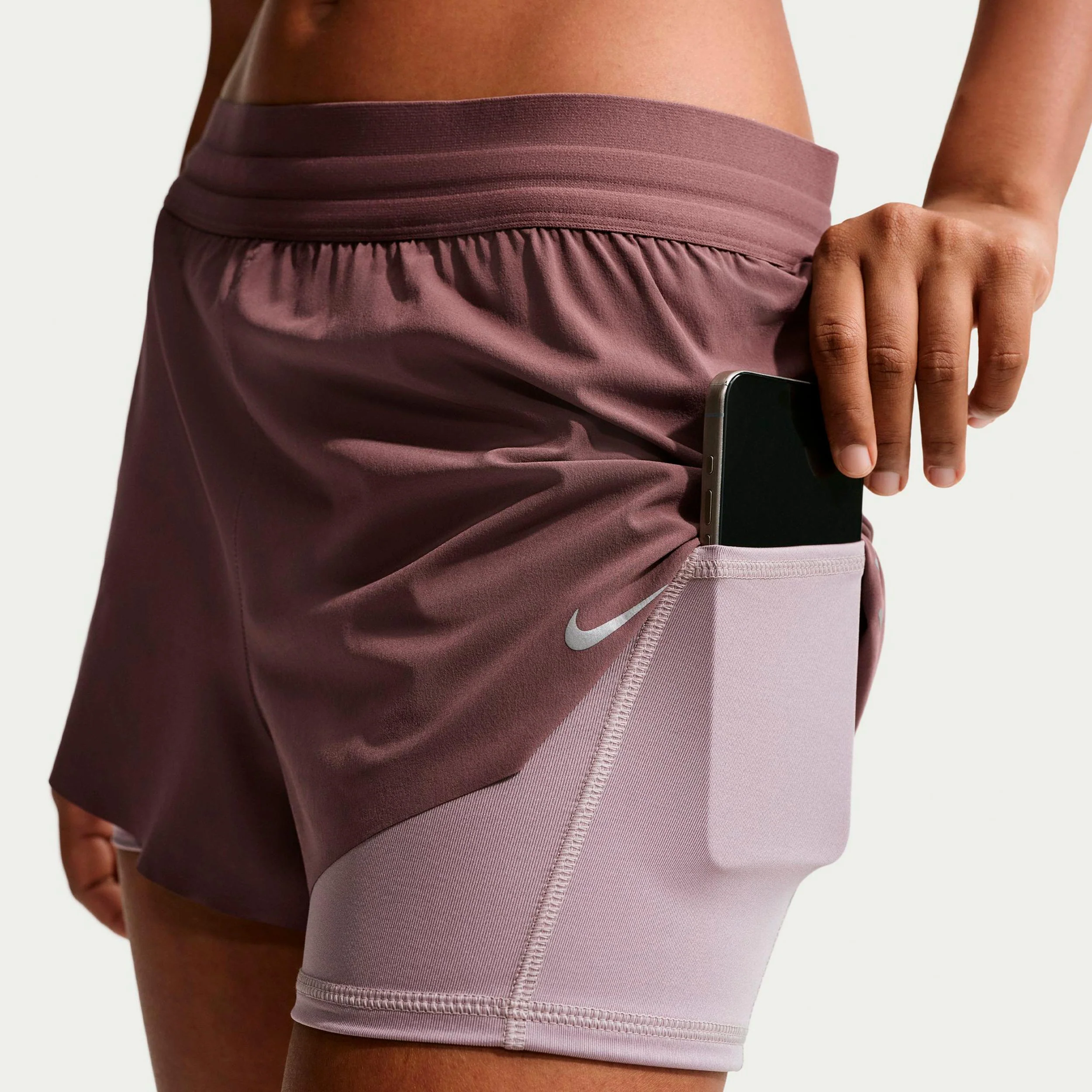 Swift 2in1 Laufshorts Damen - braun, lila - Image 6