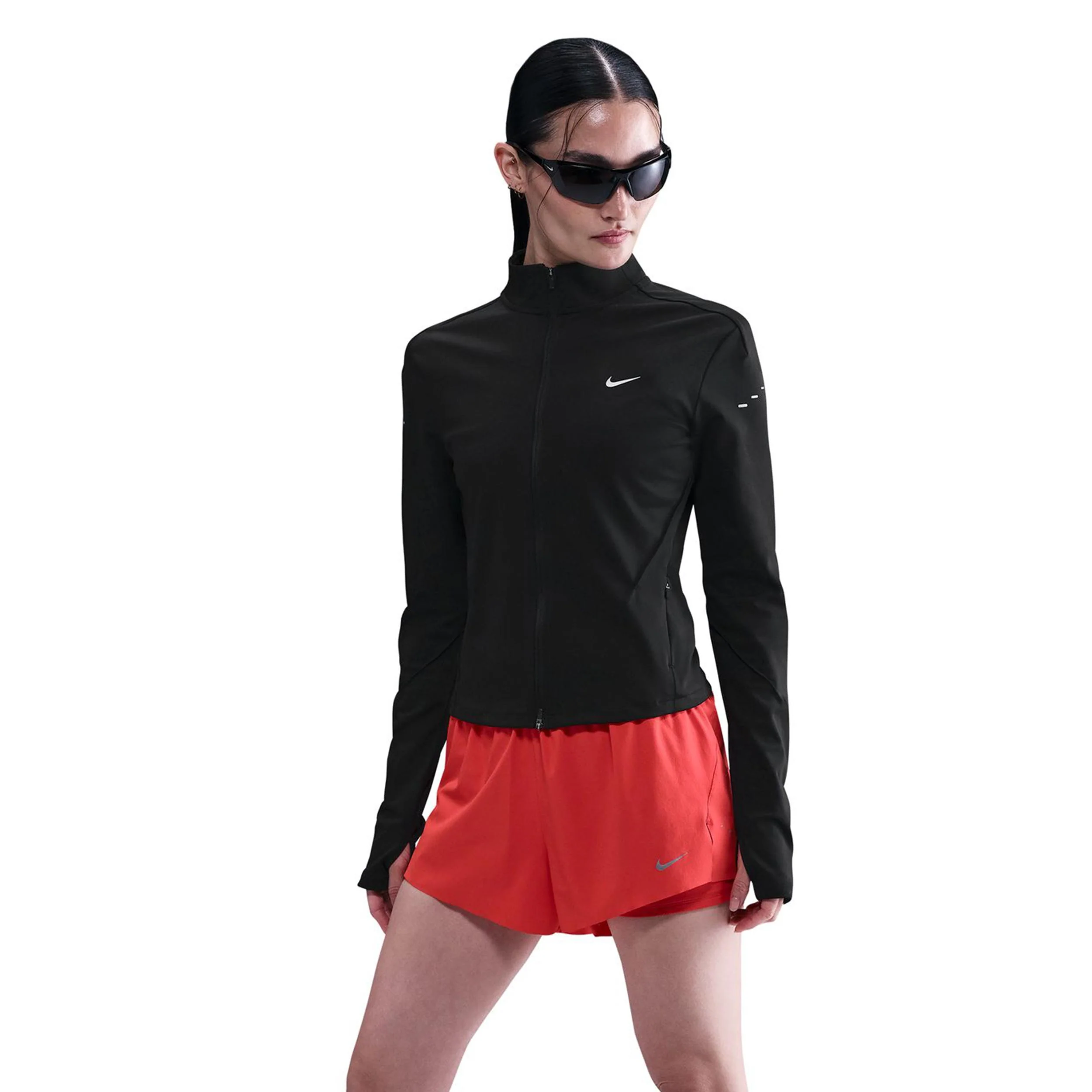 Swift Half-Zip Laufshirt Damen-Schwarz,Silber