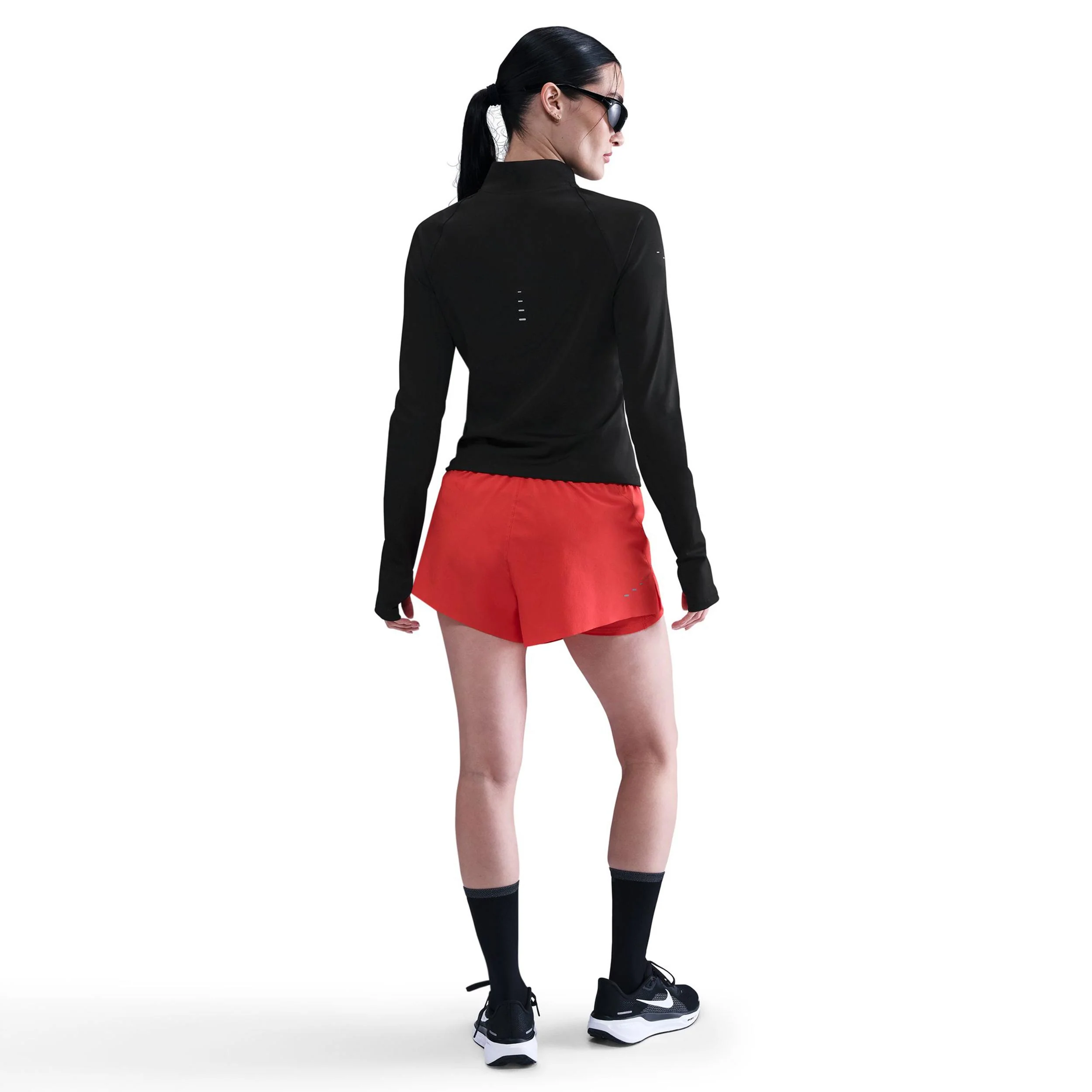 Swift Half-Zip Laufshirt Damen-Schwarz,Silber - Image 3