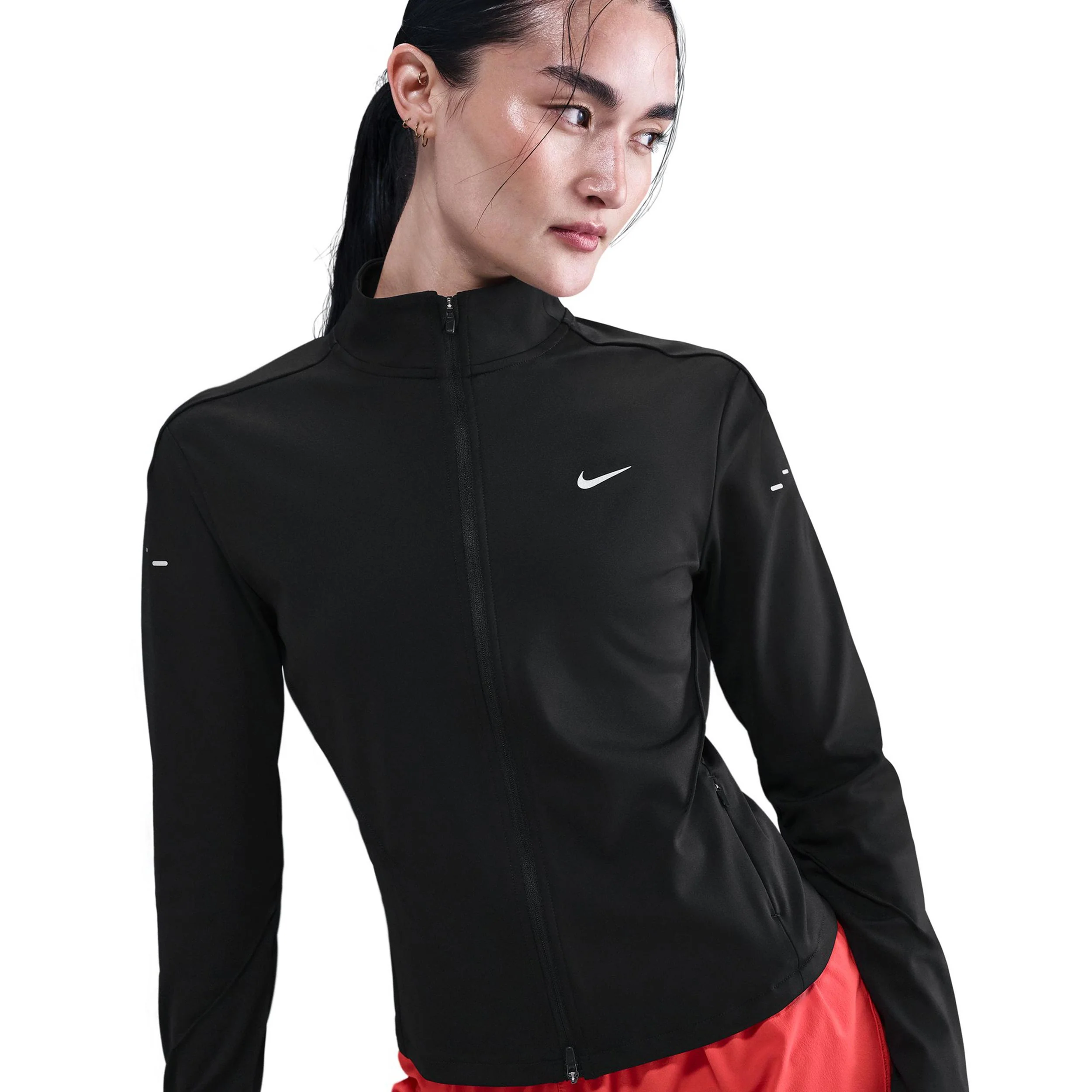 Swift Half-Zip Laufshirt Damen-Schwarz,Silber - Image 4