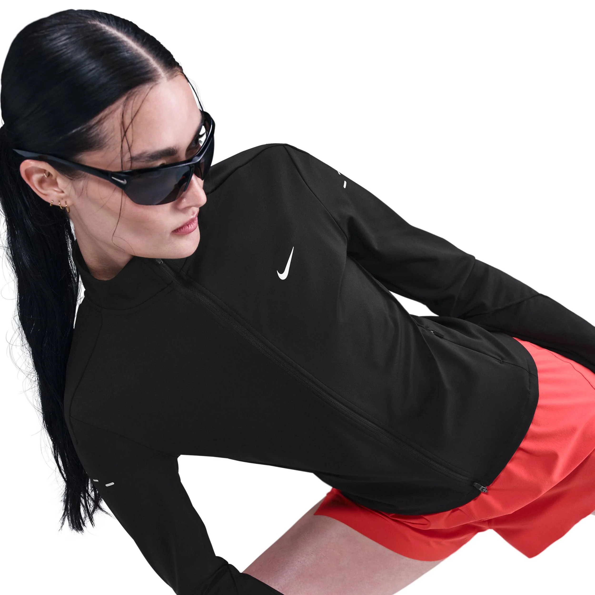 Swift Half-Zip Laufshirt Damen-Schwarz,Silber - Image 5