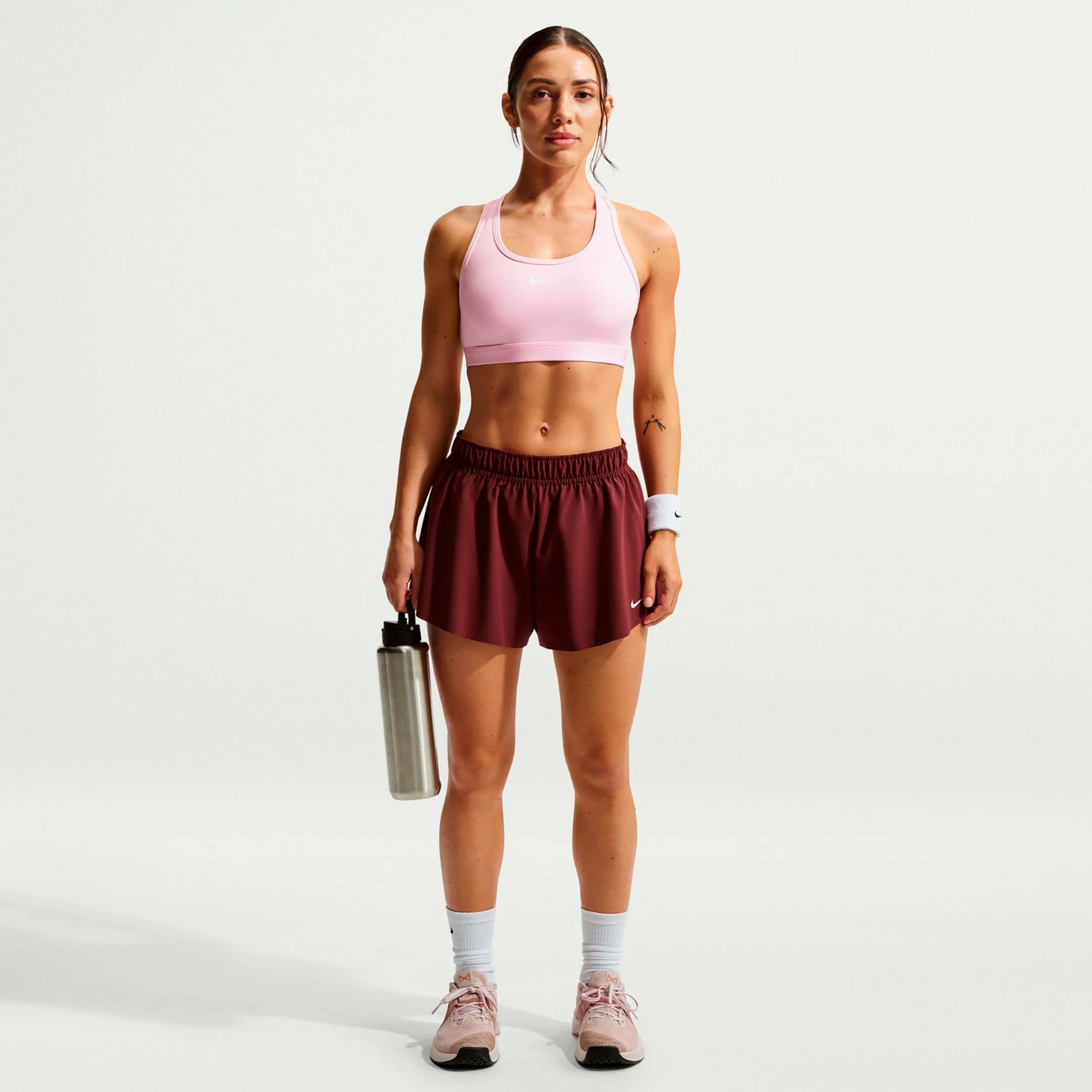 Swoosh Medium Sport-BH Damen-rosa, mauve - Image 2