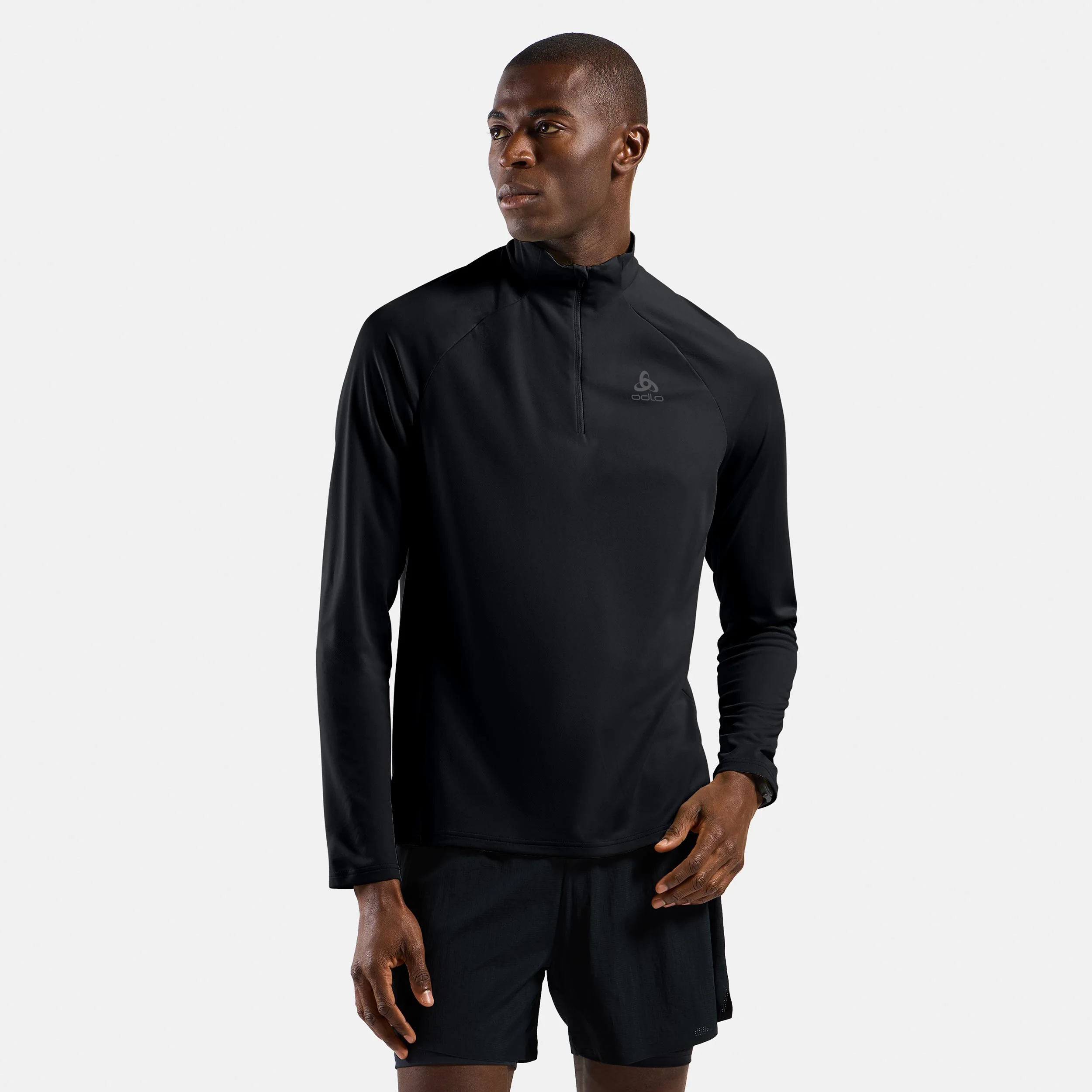 Essential 1/2 Zip Laufshirt Herren-schwarz, schwarz - Image 3
