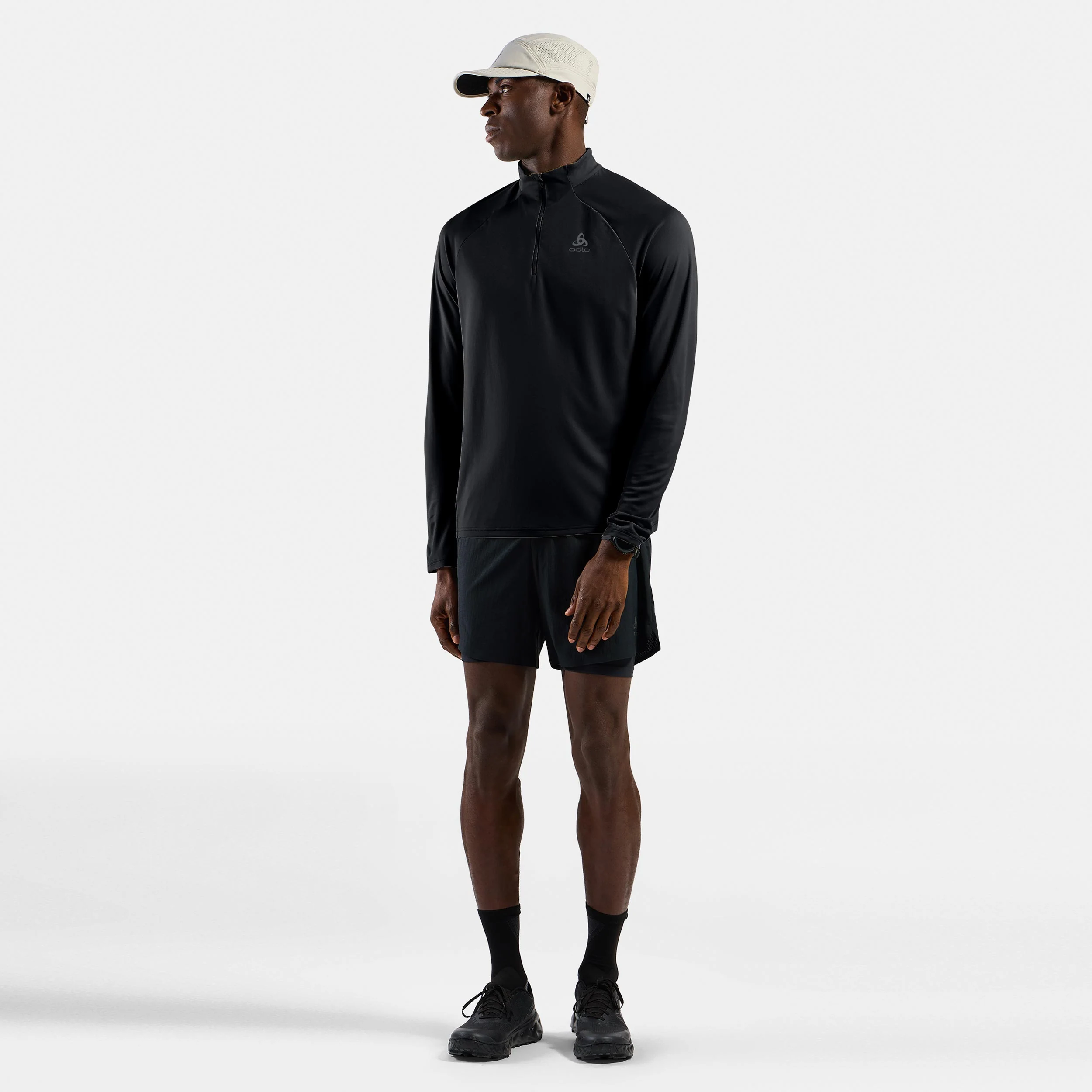 Essential 1/2 Zip Laufshirt Herren-schwarz, schwarz - Image 7