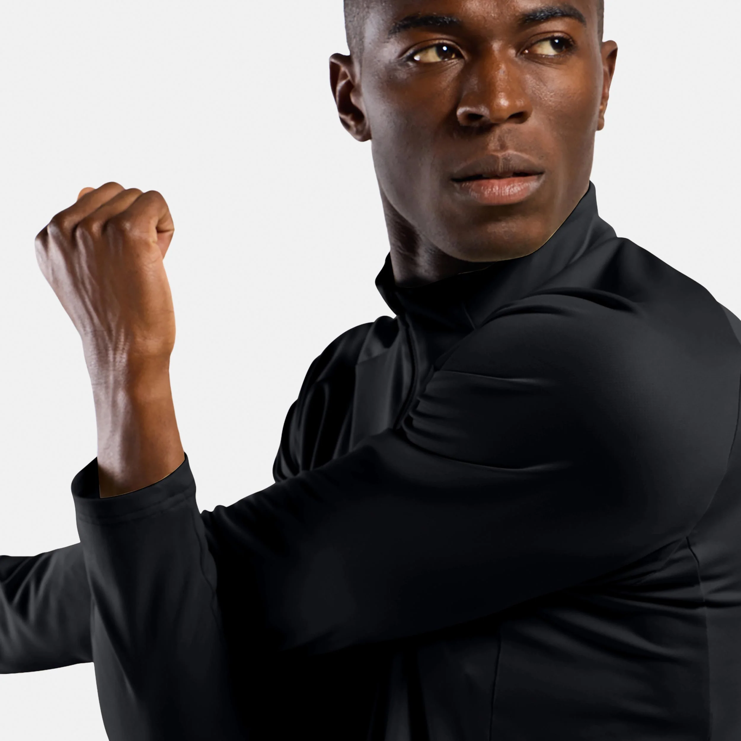 Essential 1/2 Zip Laufshirt Herren-schwarz, schwarz - Image 8