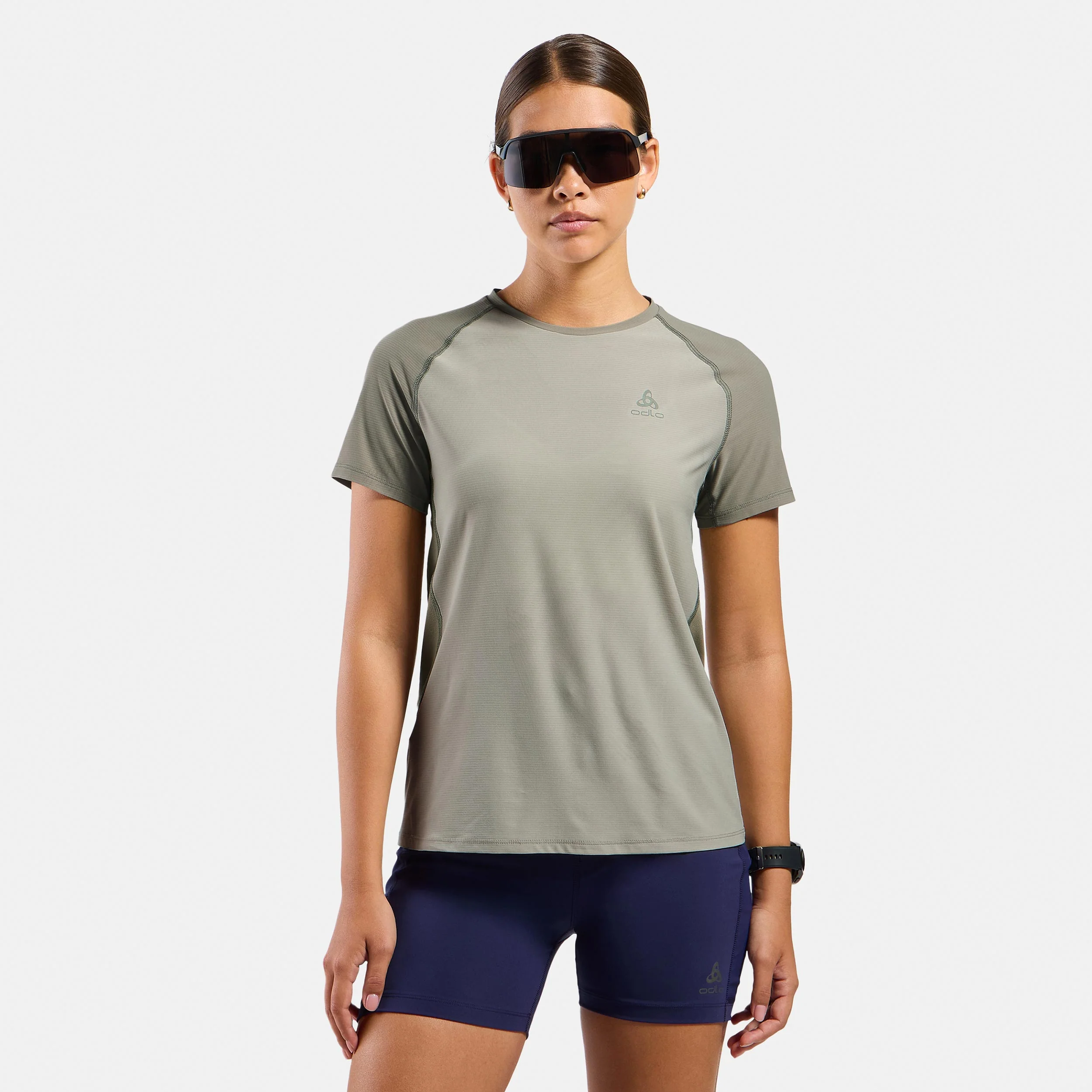 X-Alp Trail Laufshirt Damen-grau, oliv - Image 3