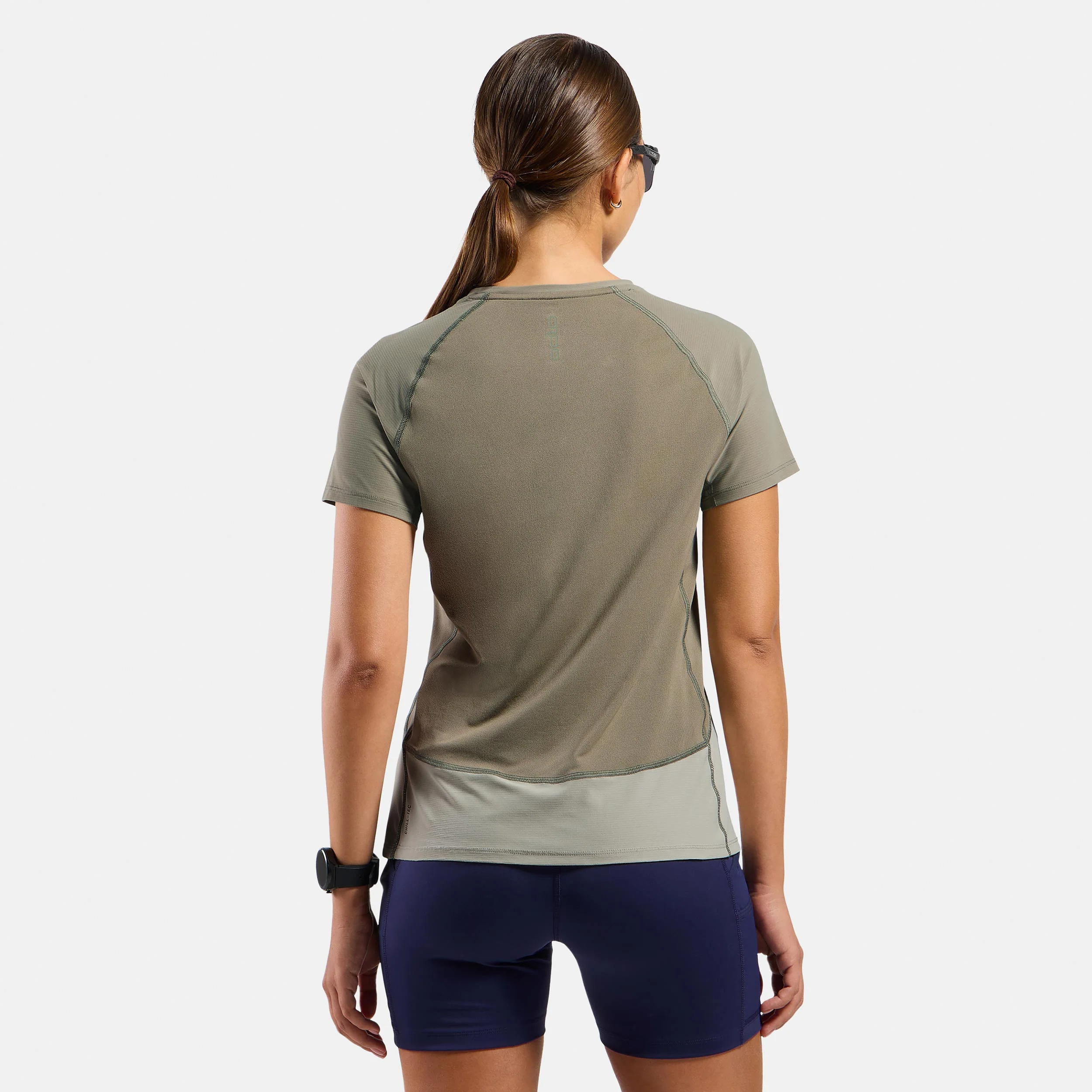 X-Alp Trail Laufshirt Damen-grau, oliv - Image 4