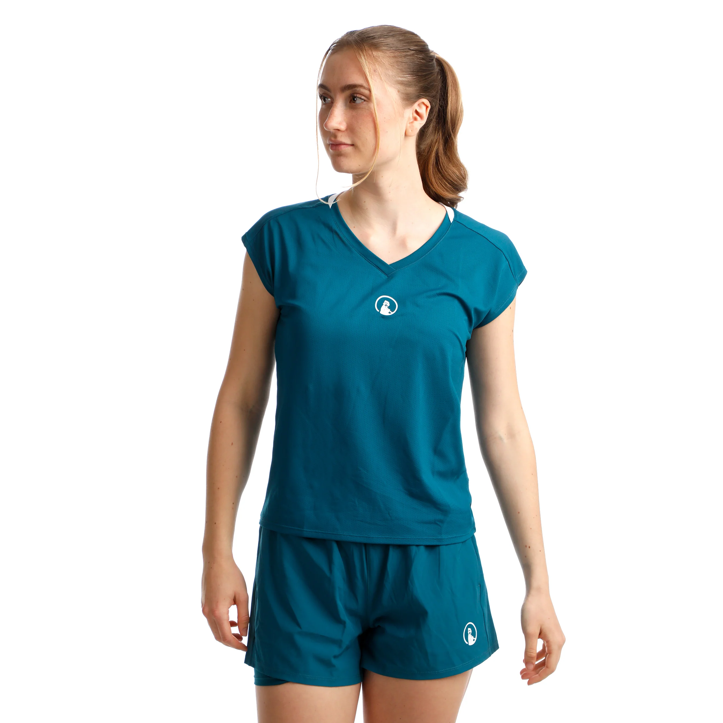 Create Rematch 2in1 Shorts Damen-Petrol,Weiß - Image 5