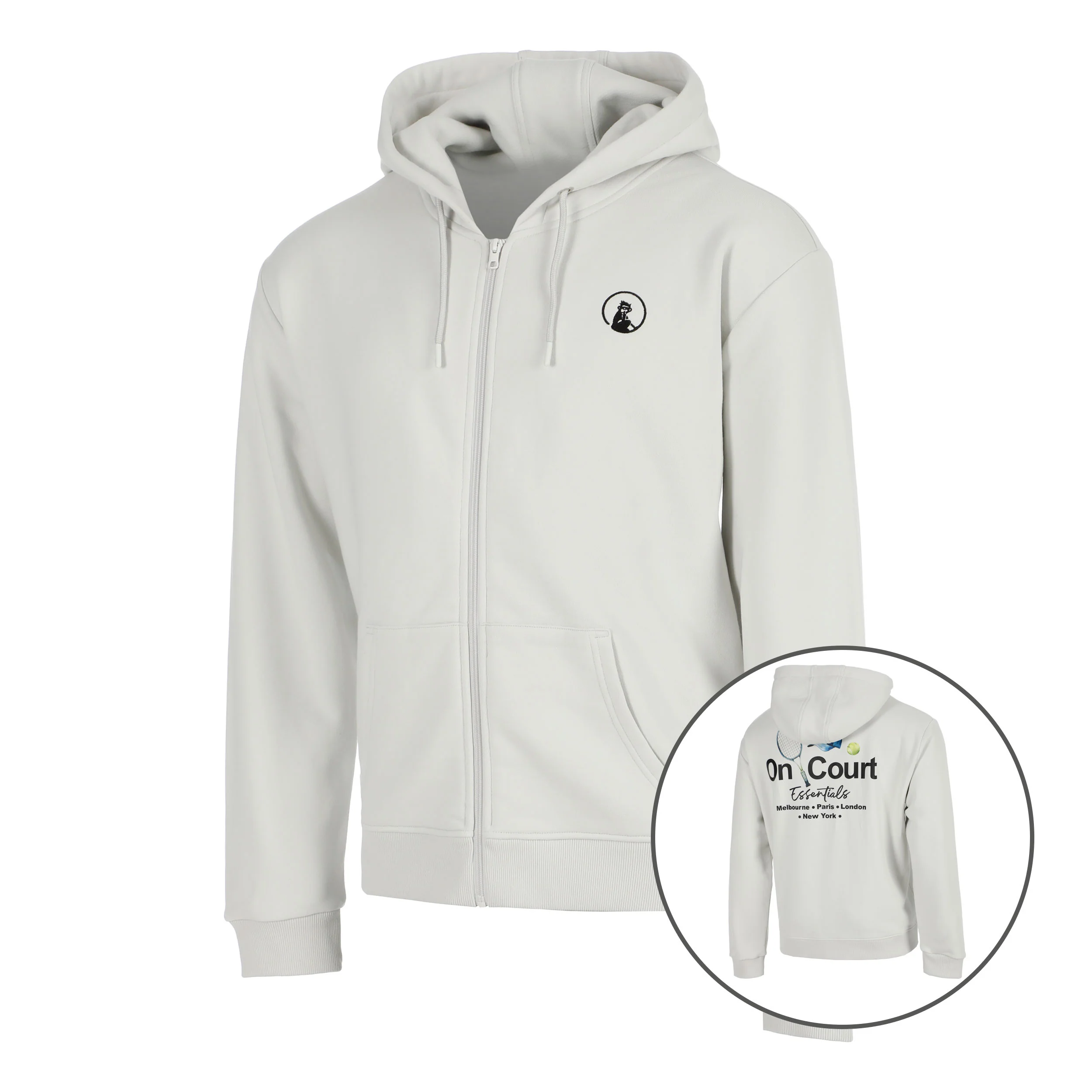 Crush On Court Essentials Sweatjacke Herren-hellgrau, schwarz