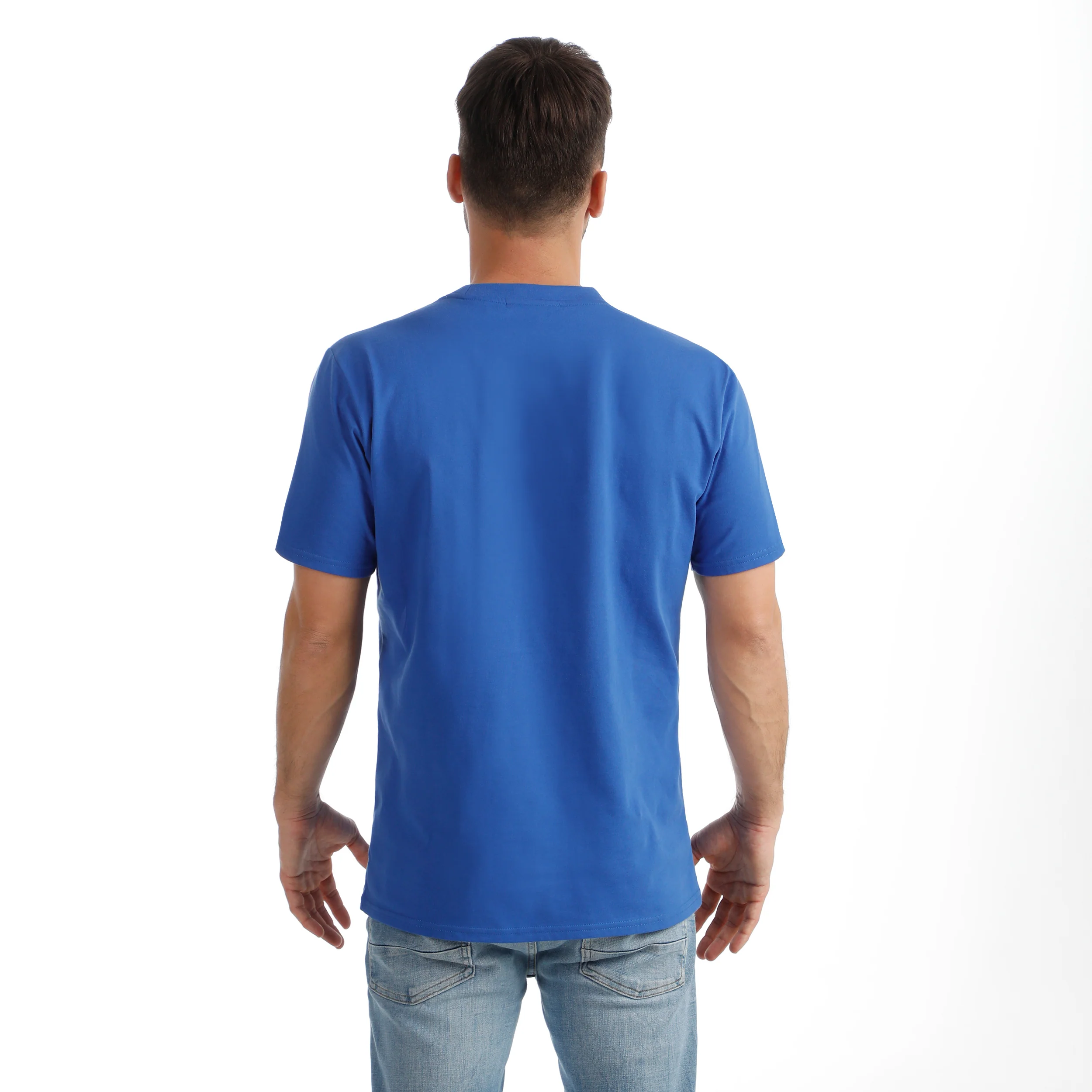 Crush Scraped T-Shirt Herren-blau, weiß - Image 5
