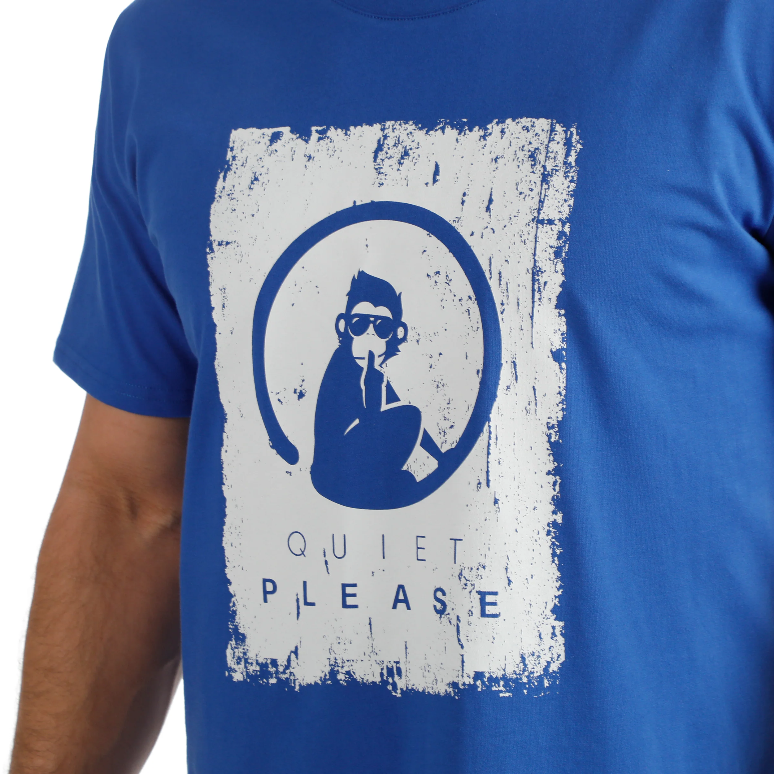 Crush Scraped T-Shirt Herren-blau, weiß - Image 6