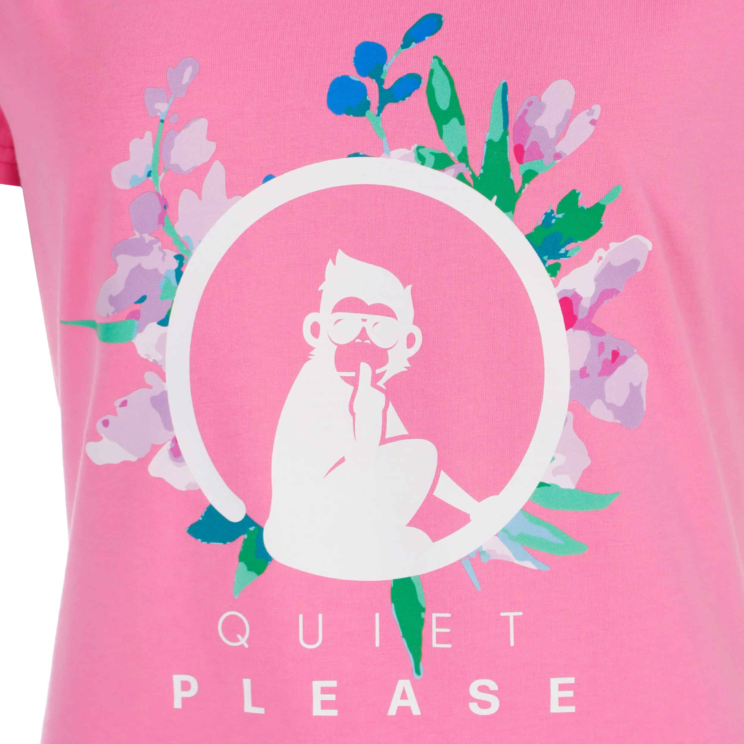 Joy Flower Logo T-Shirt Damen-pink, weiß - Image 3