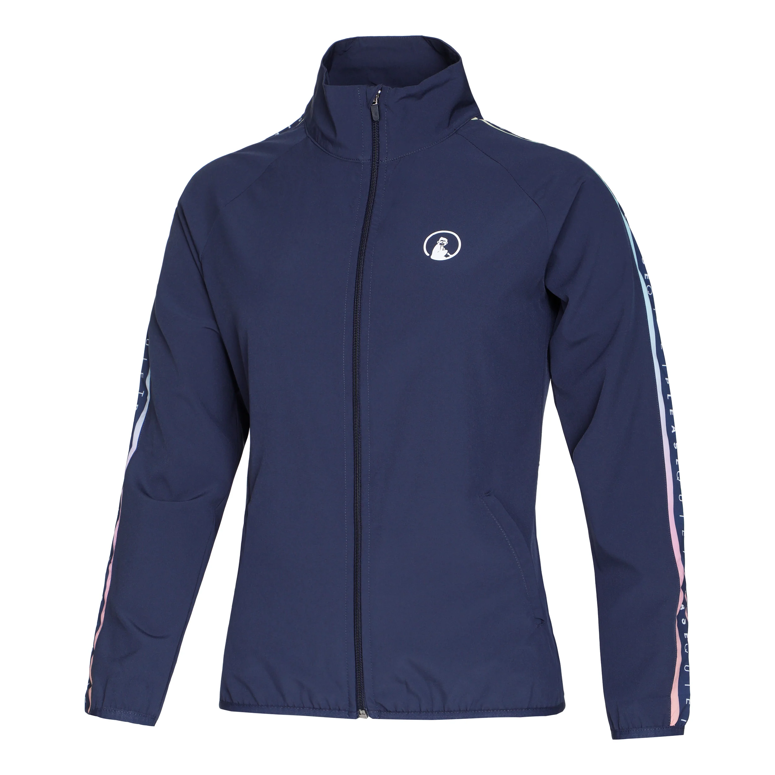Rainbow Stroke Trainingsjacke Damen-Blau,Mehrfarbig