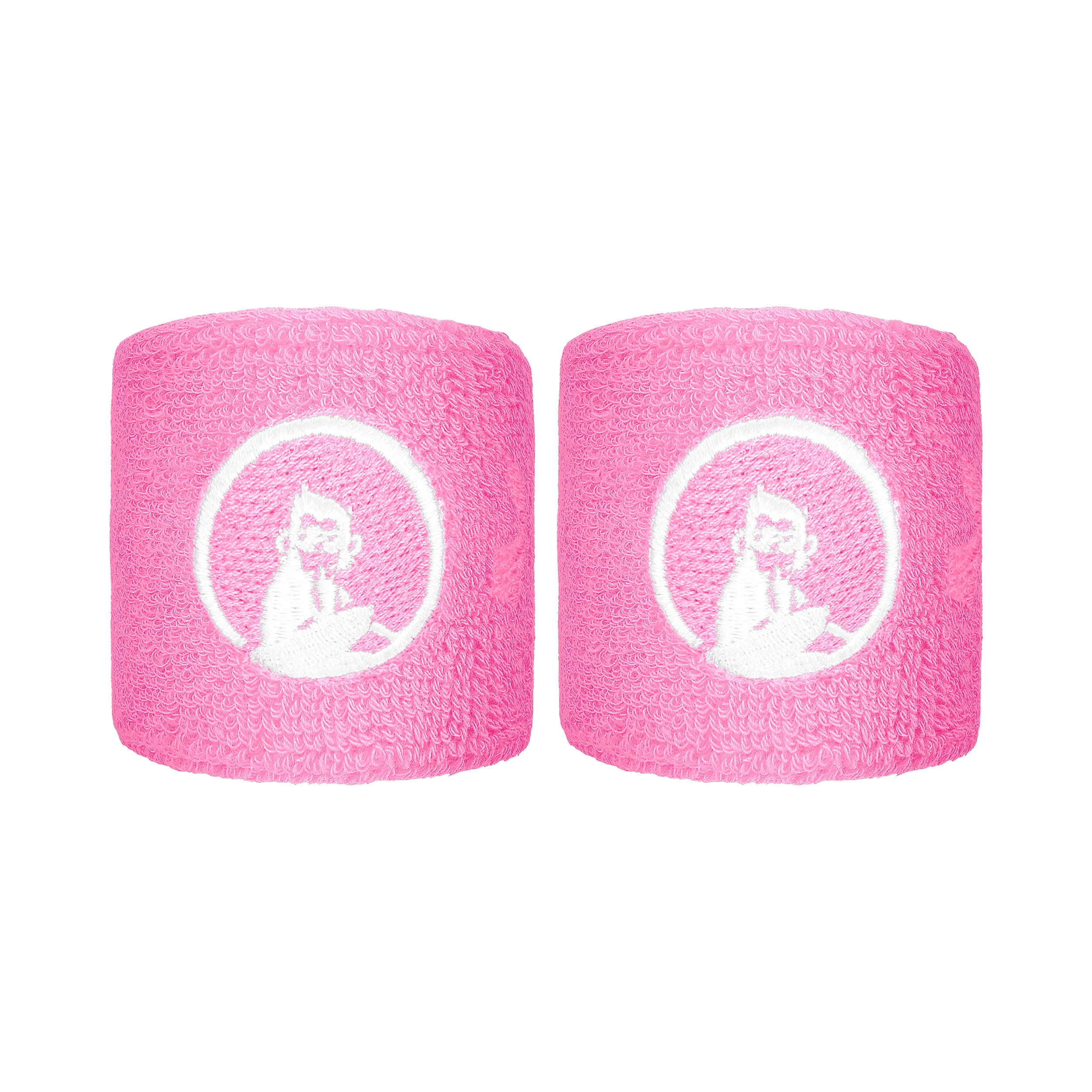 Schweißband 2er Pack kurz - pink, weiß