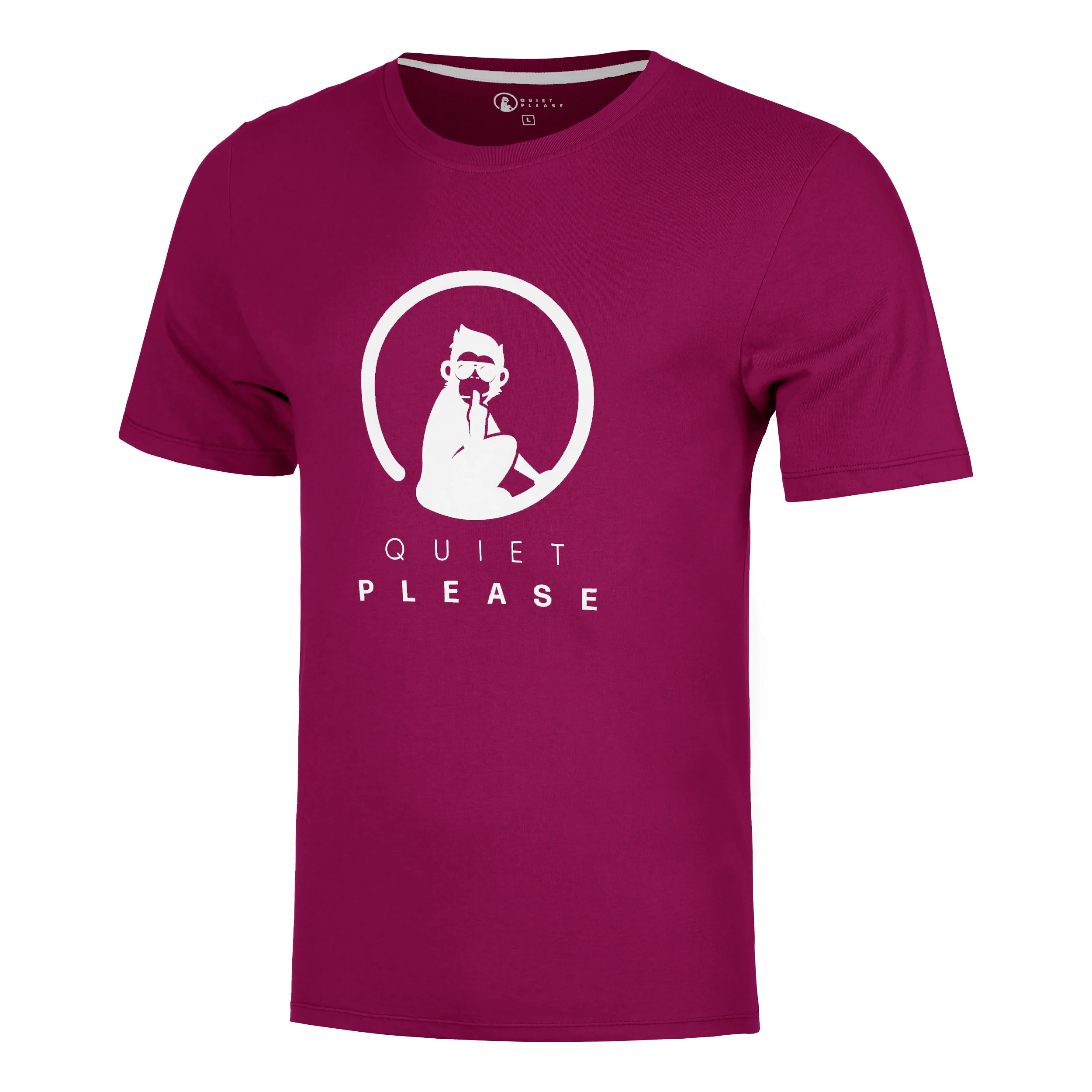 Trainings T-Shirt Herren-berry, weiß