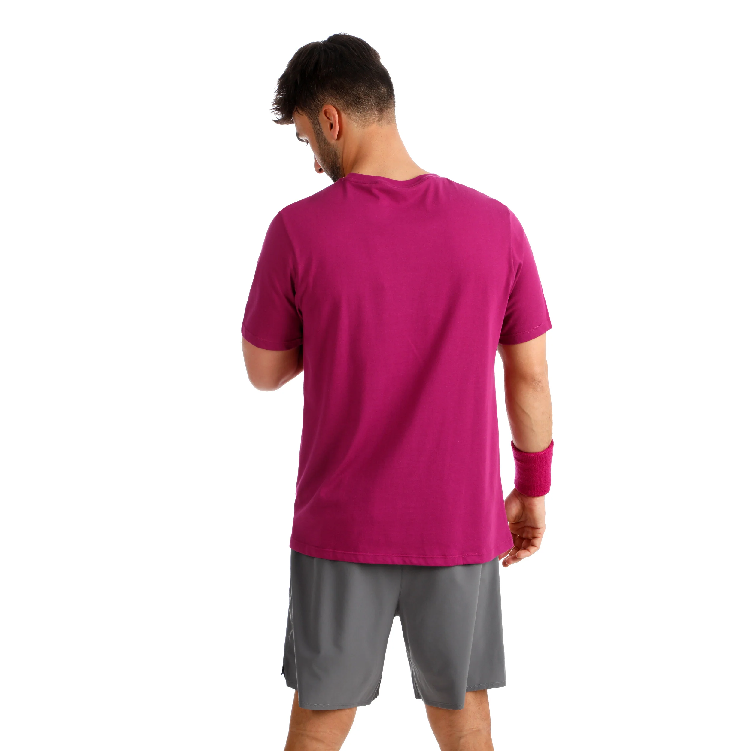 Trainings T-Shirt Herren-berry, weiß - Image 6