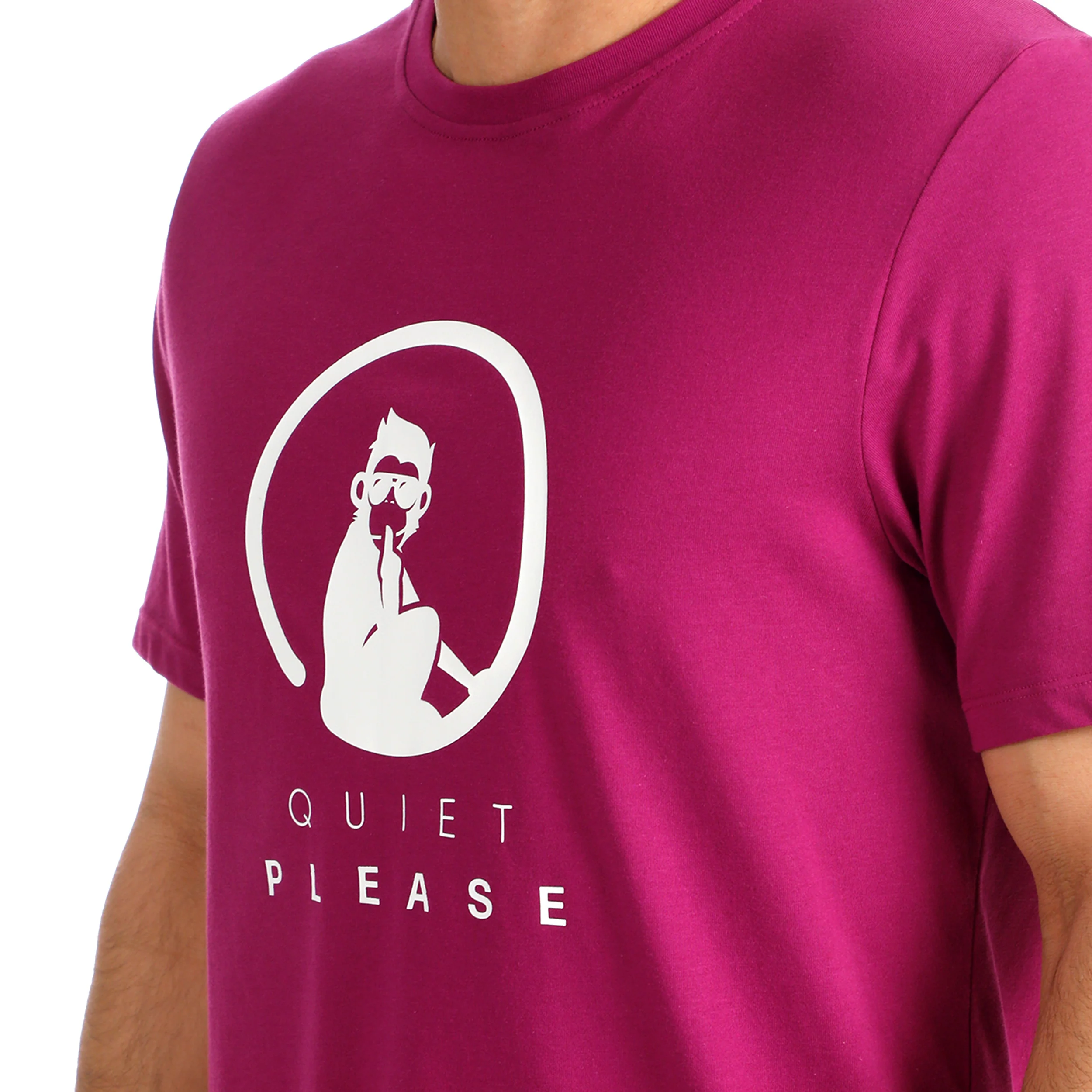 Trainings T-Shirt Herren-berry, weiß - Image 8