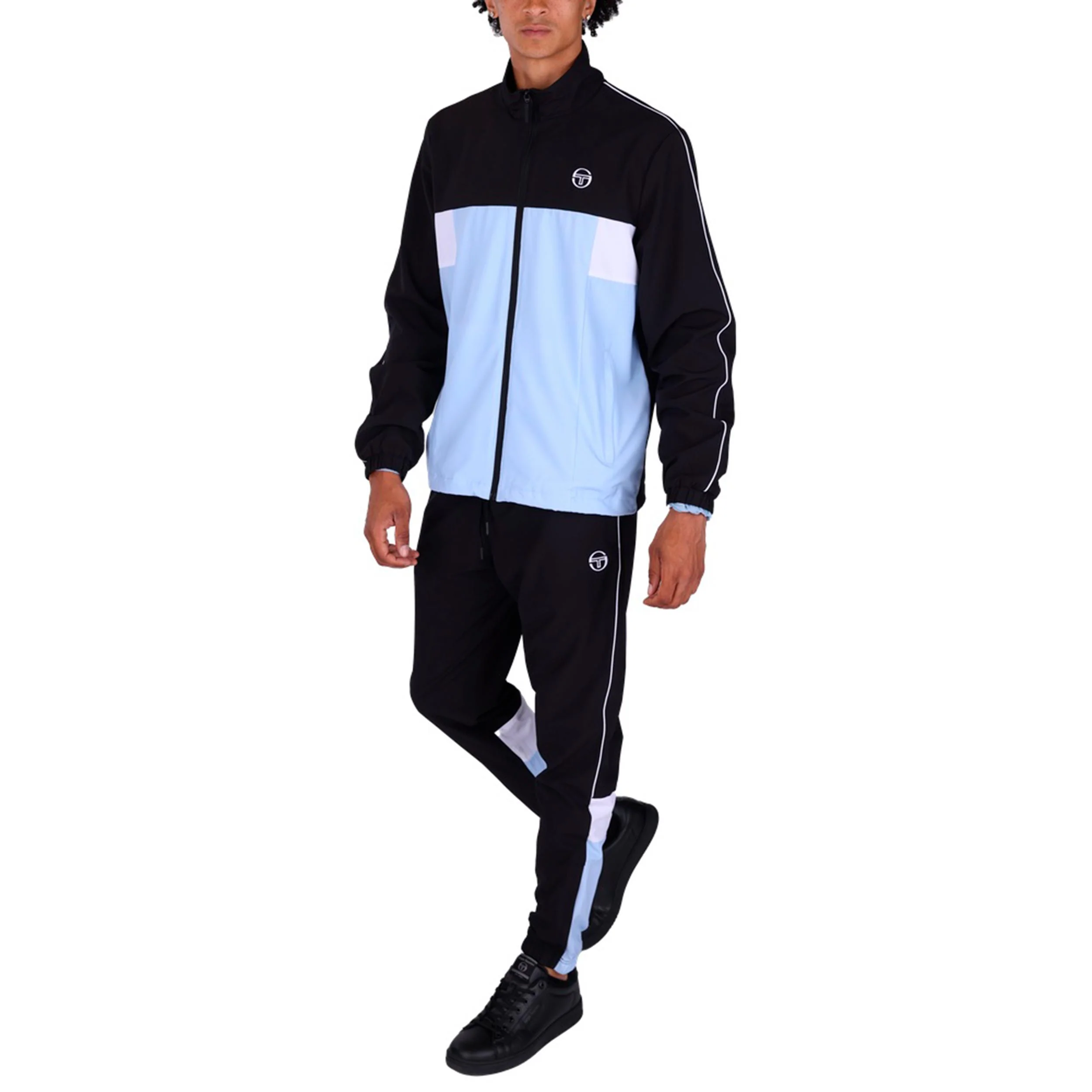 Caspio Trainingsanzug Herren - schwarz, hellblau