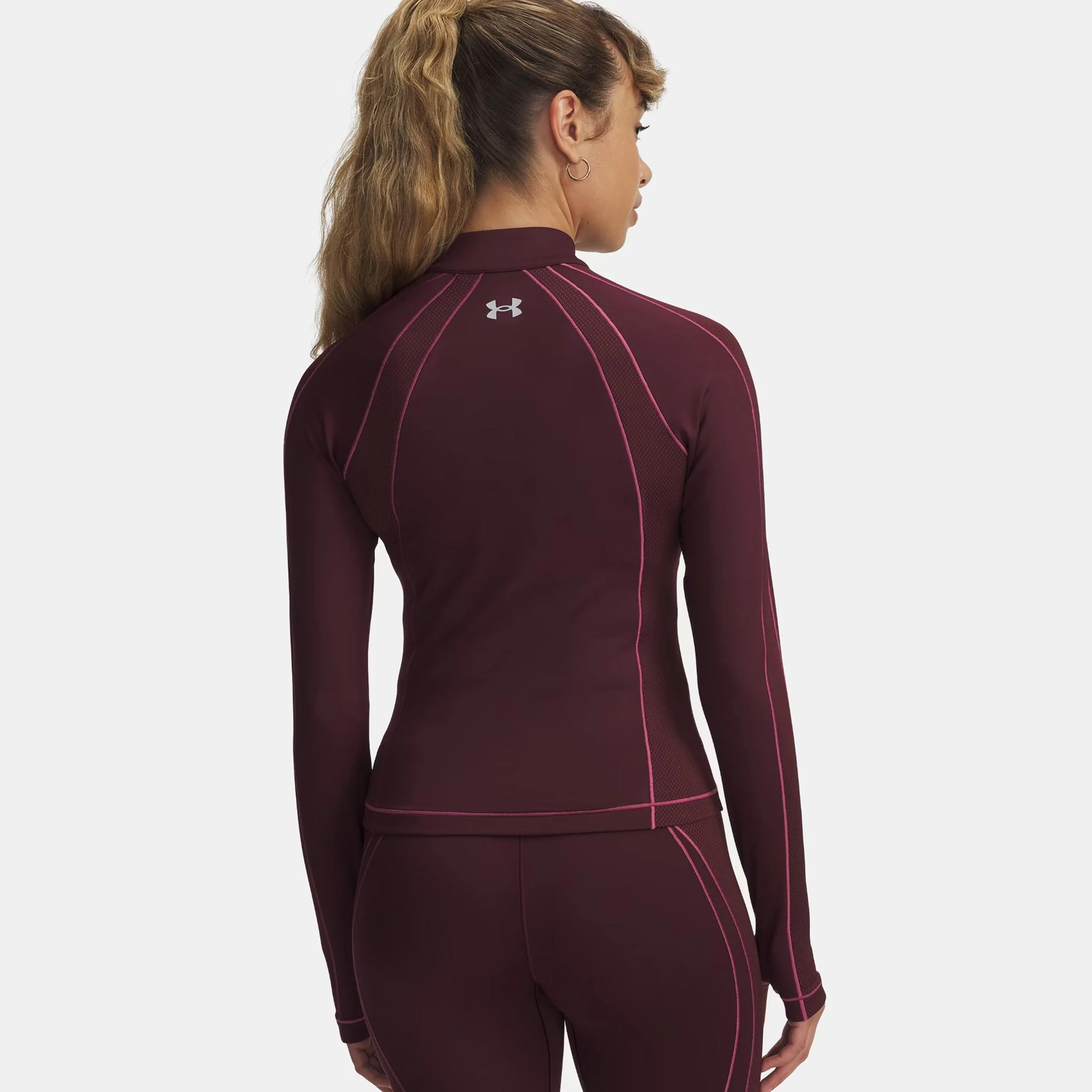 Cold Gear Textured 1/2 Zip Longsleeve Damen-grau - Image 2