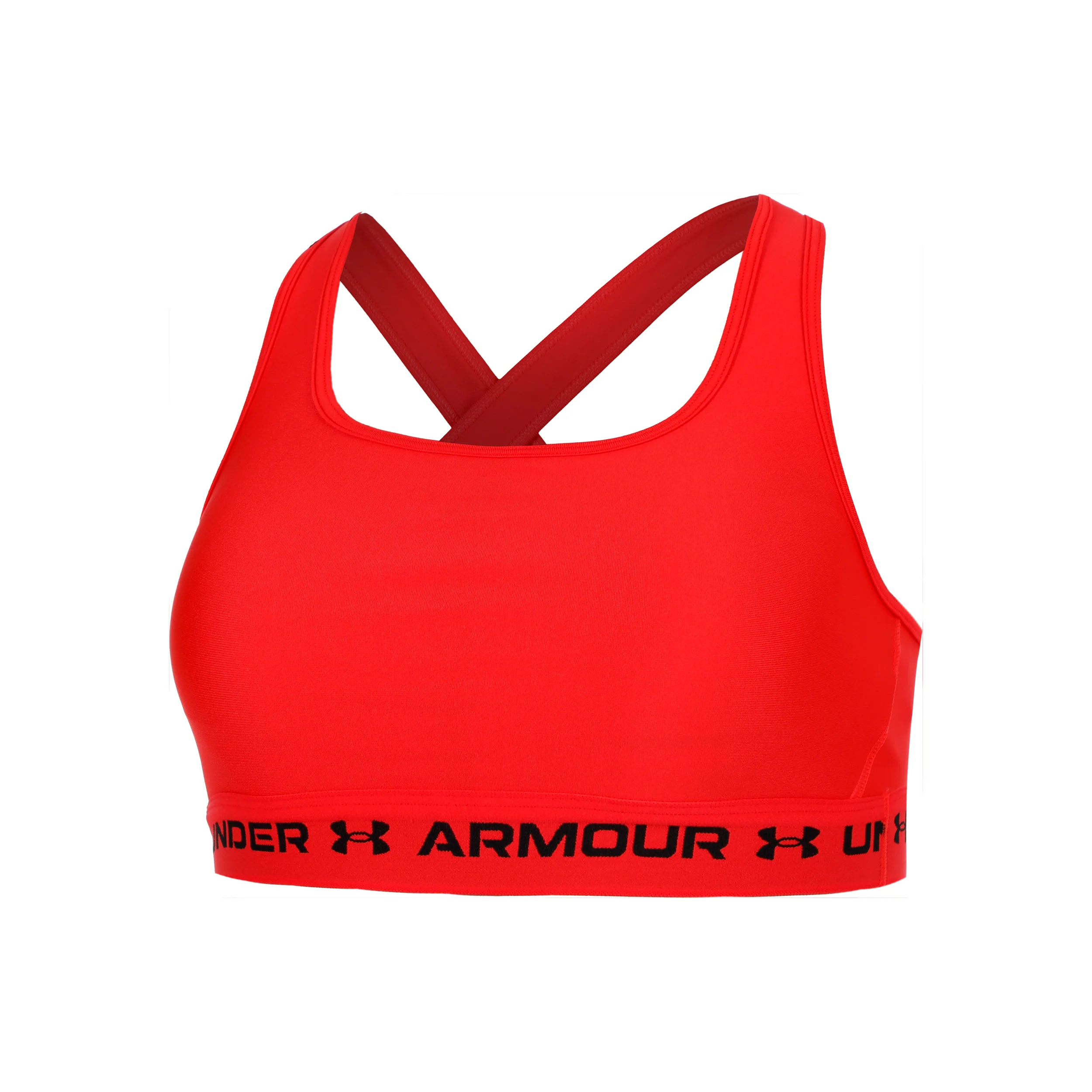 Crossback Mid Sport-BH Damen-Neonrot
